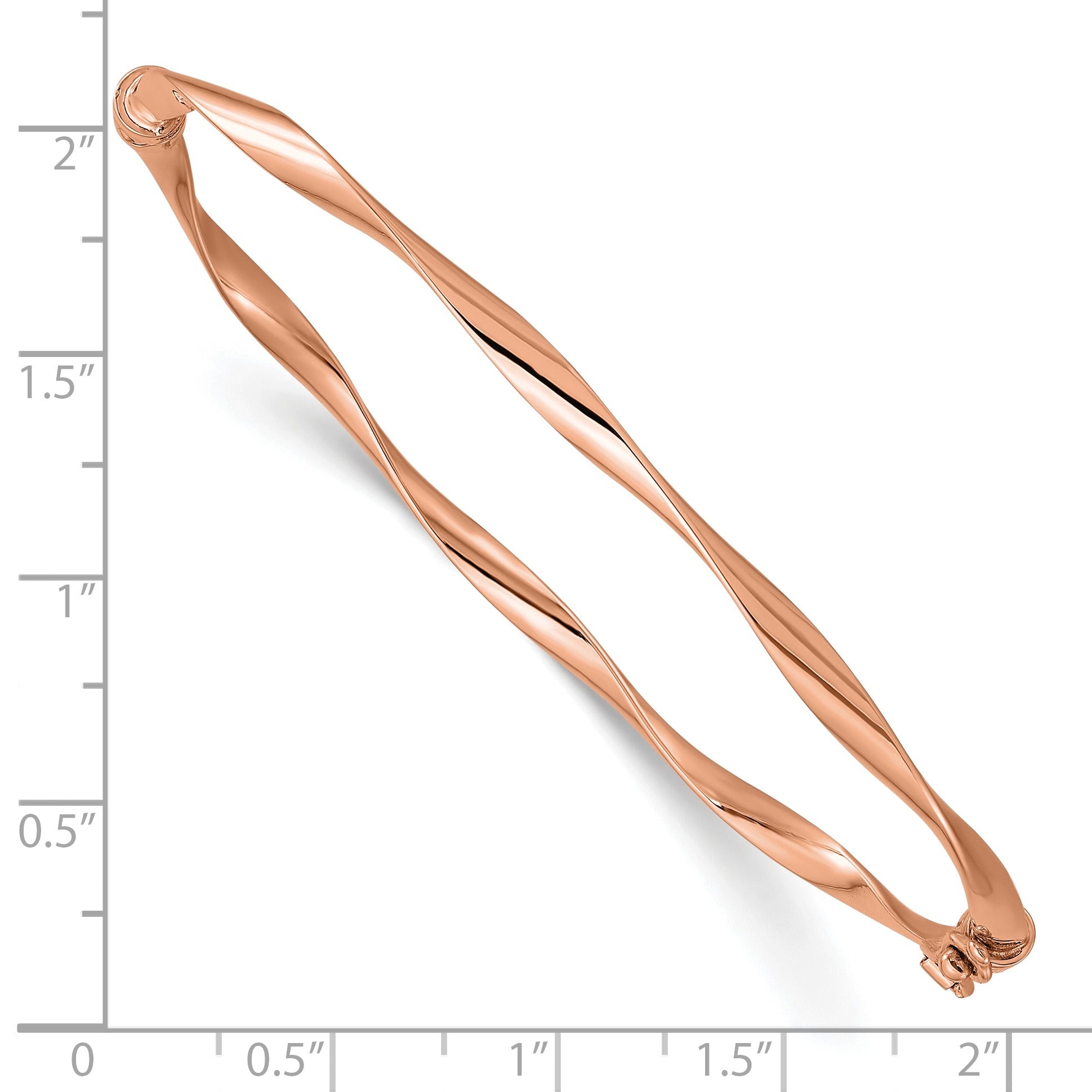 Rose Gold Twisted Hinged Bangle Bracelet