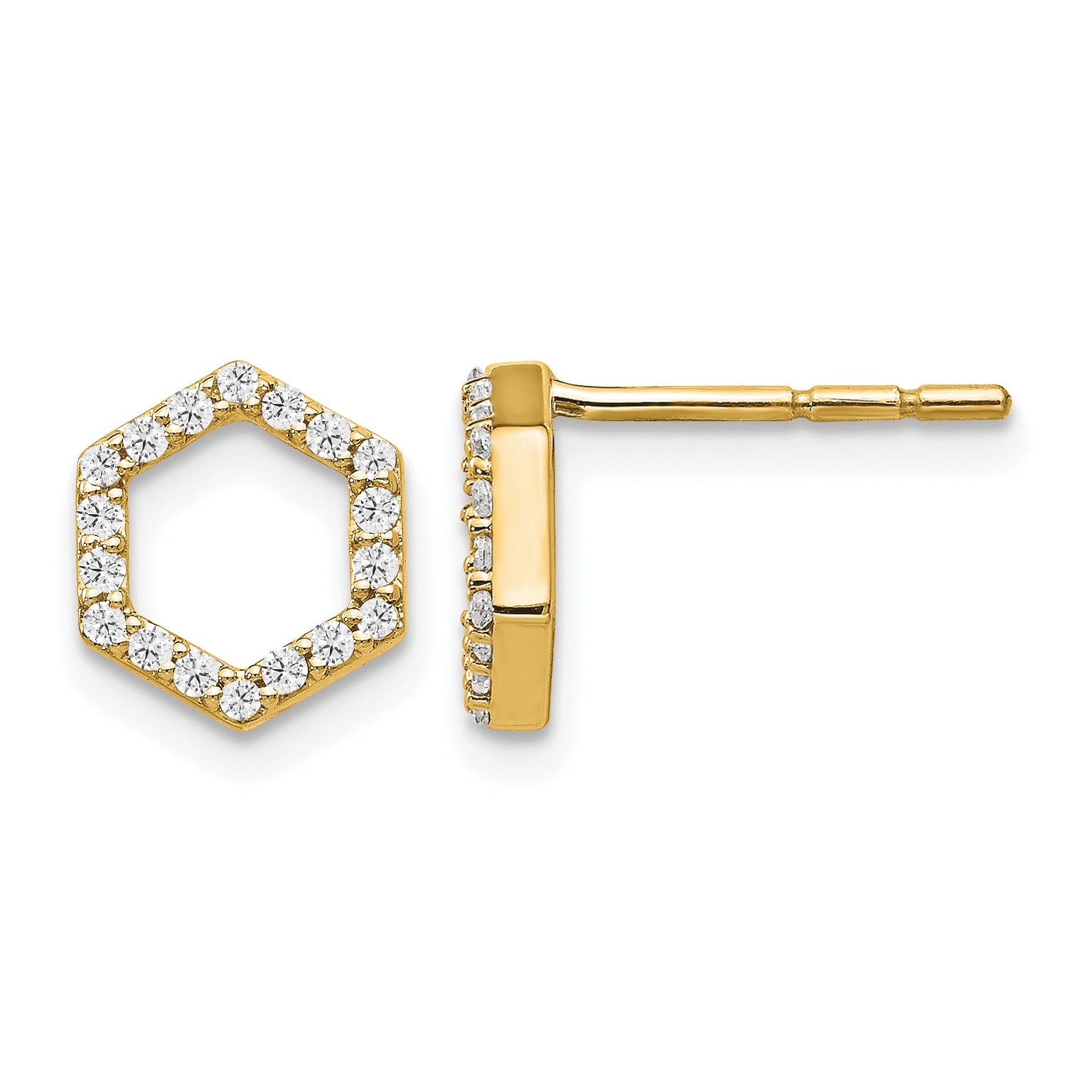 Lab Grown Diamond Hexagon Studs Earrings