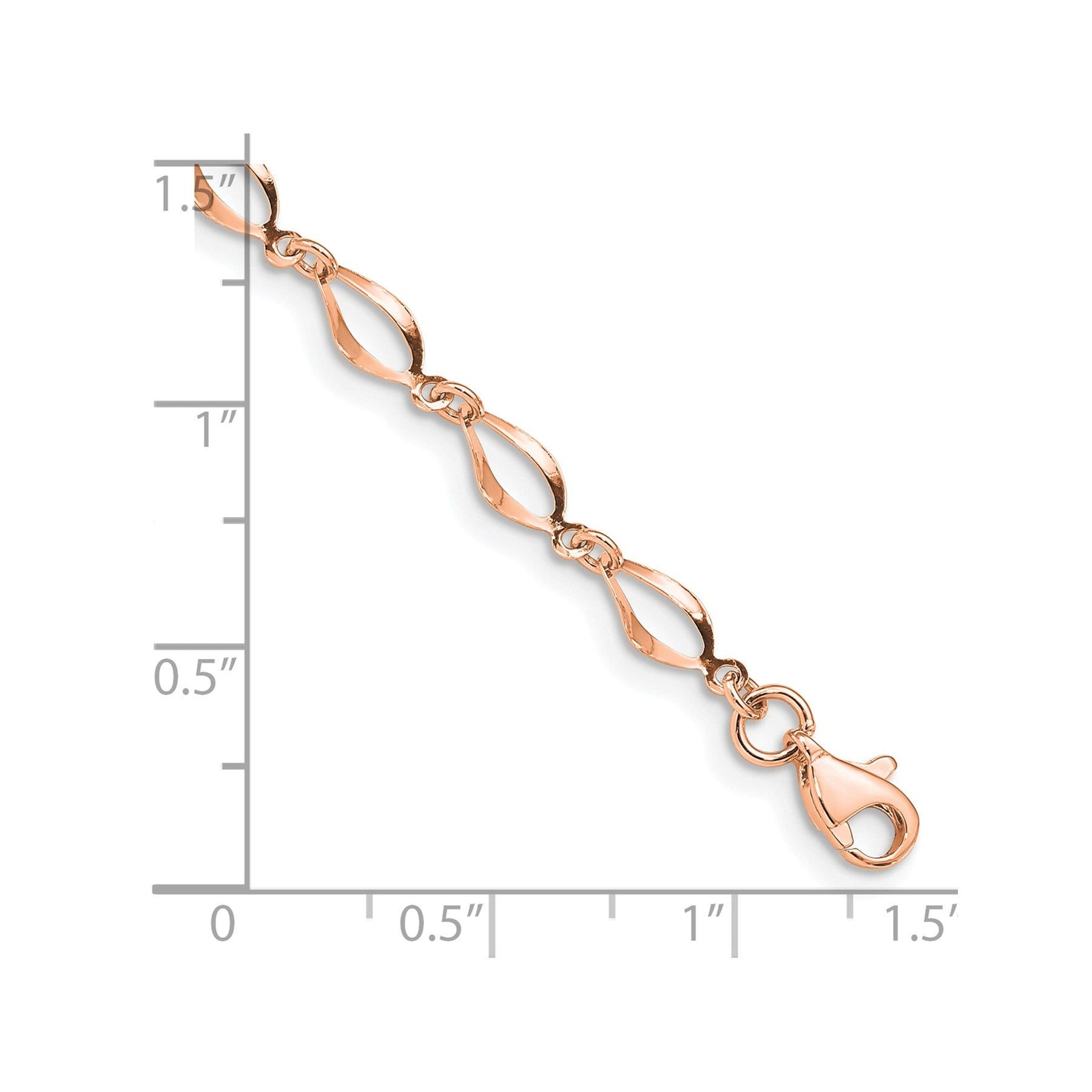 14k Rose Gold Fancy Twisted Infinity Link Bracelet