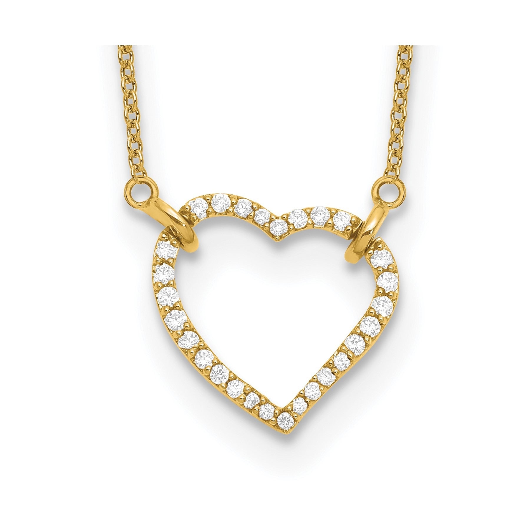Diamond Heart Pendant Necklaces 1/5 ctw