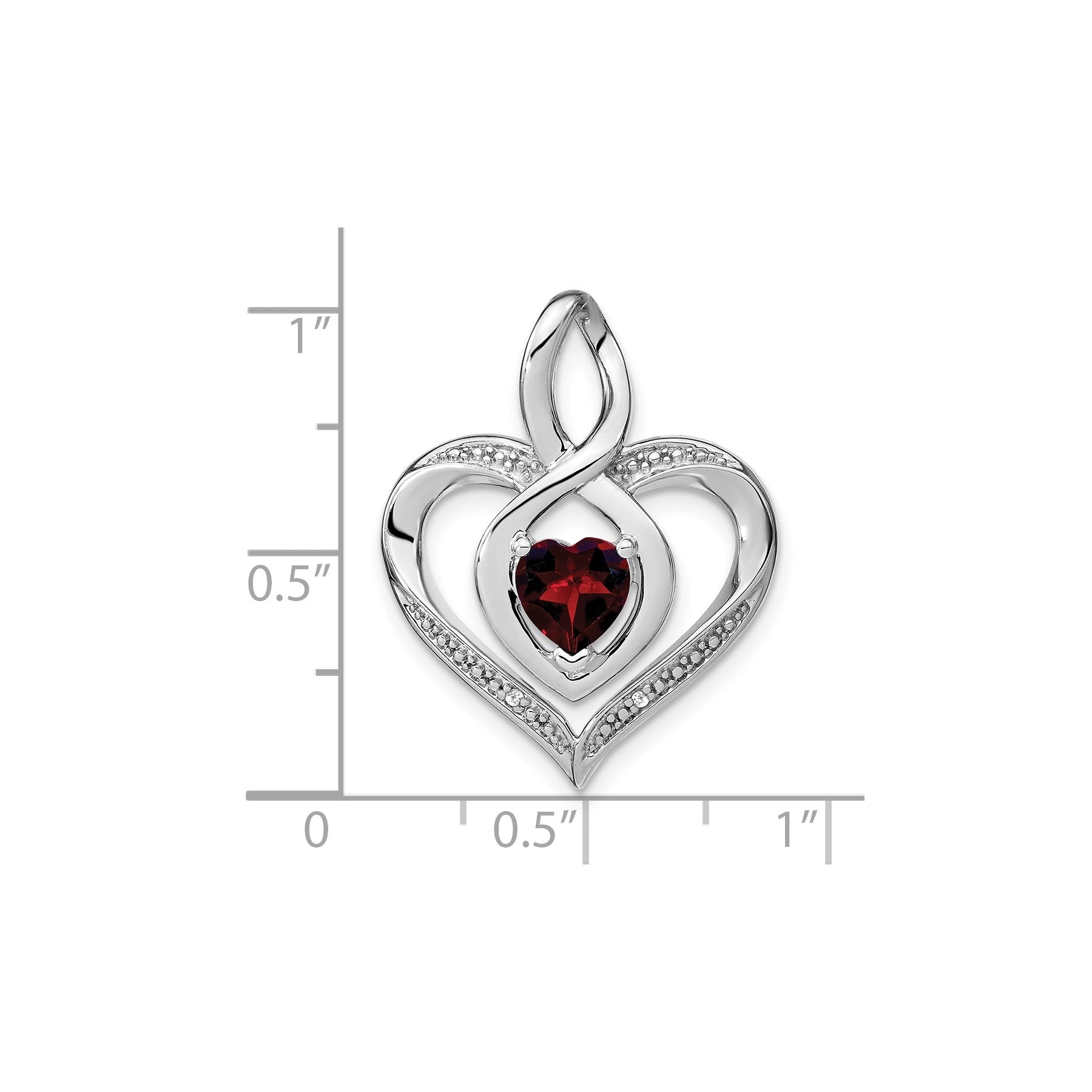Garnet and Diamond Heart In Heart Pendant Fine Color Jewels