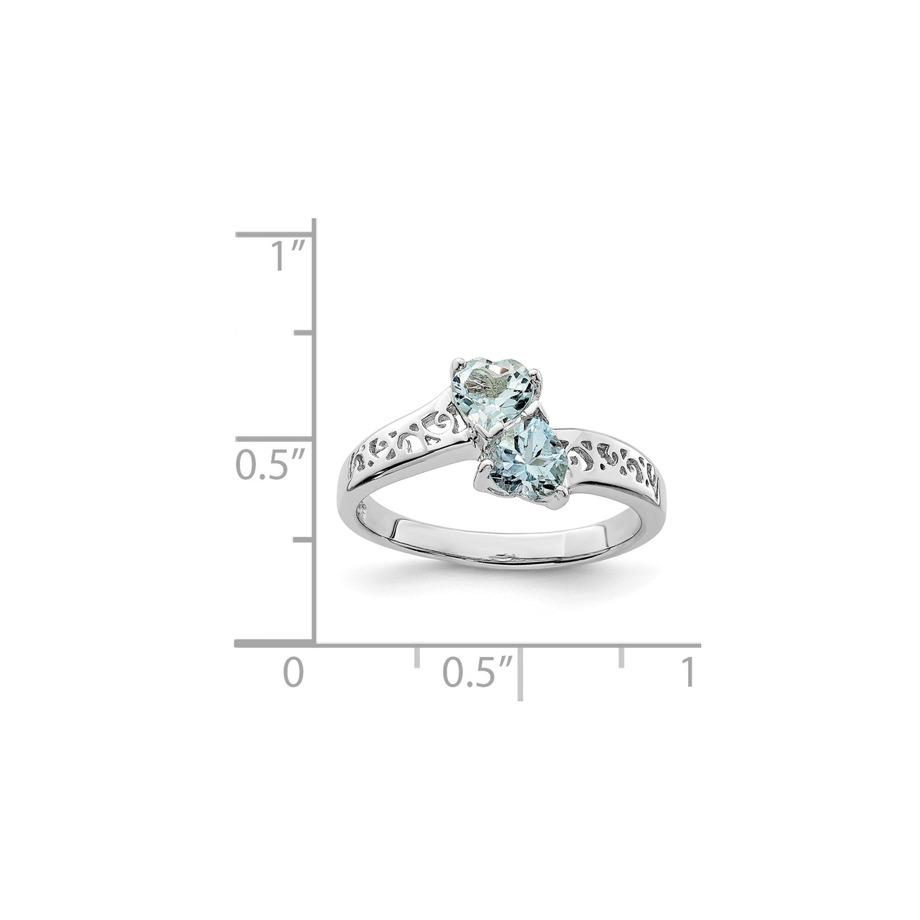 Gemstone Heart Ring Sterling Silver