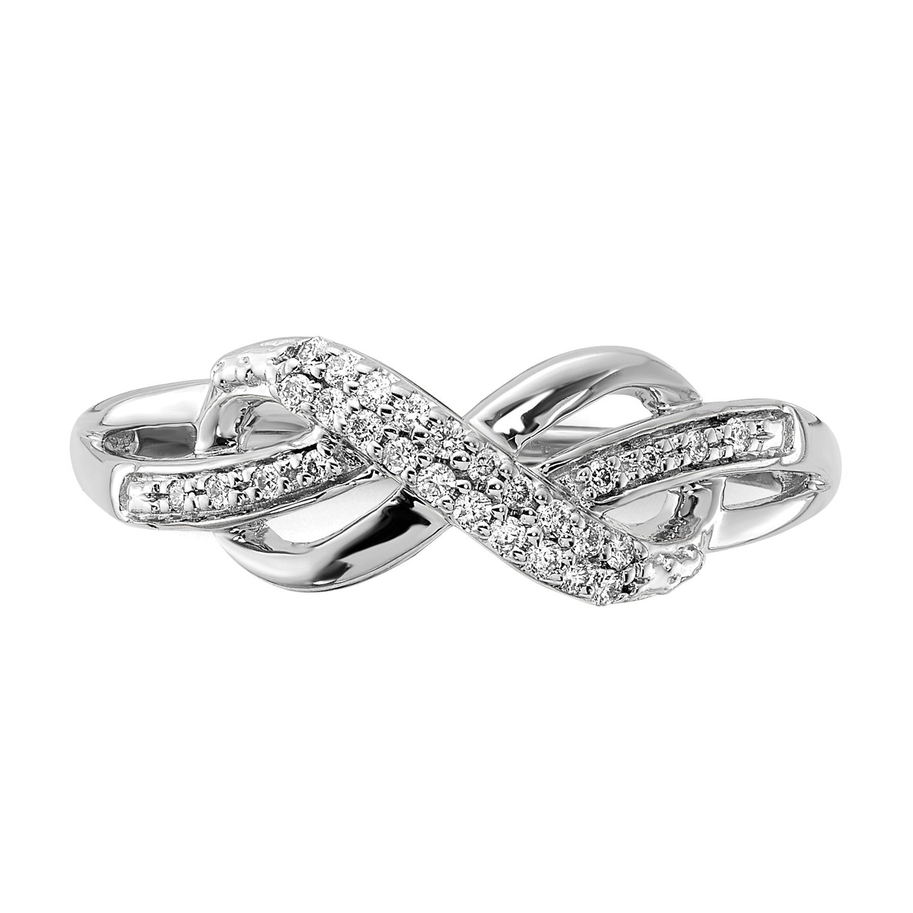 14k White Gold Lab Grown Diamond Infinity Symbol Ring