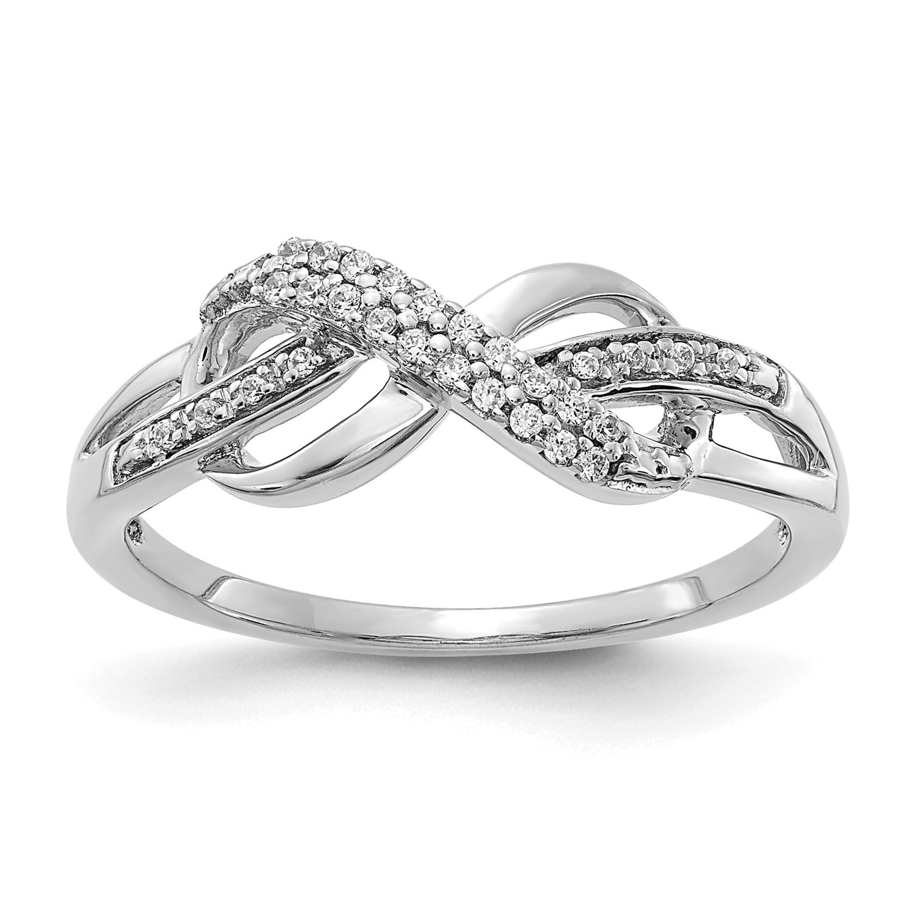 14k White Gold Lab Grown Diamond Infinity Symbol Ring