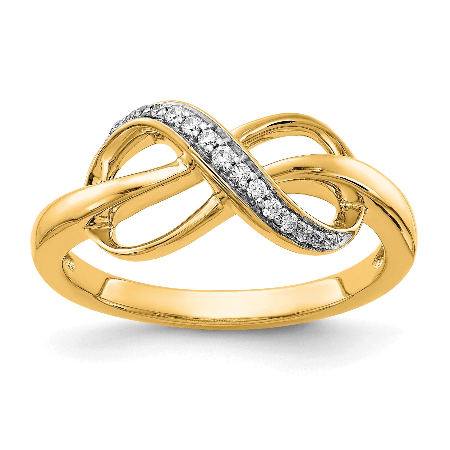 14k Yellow Gold Diamond Infinity Ring