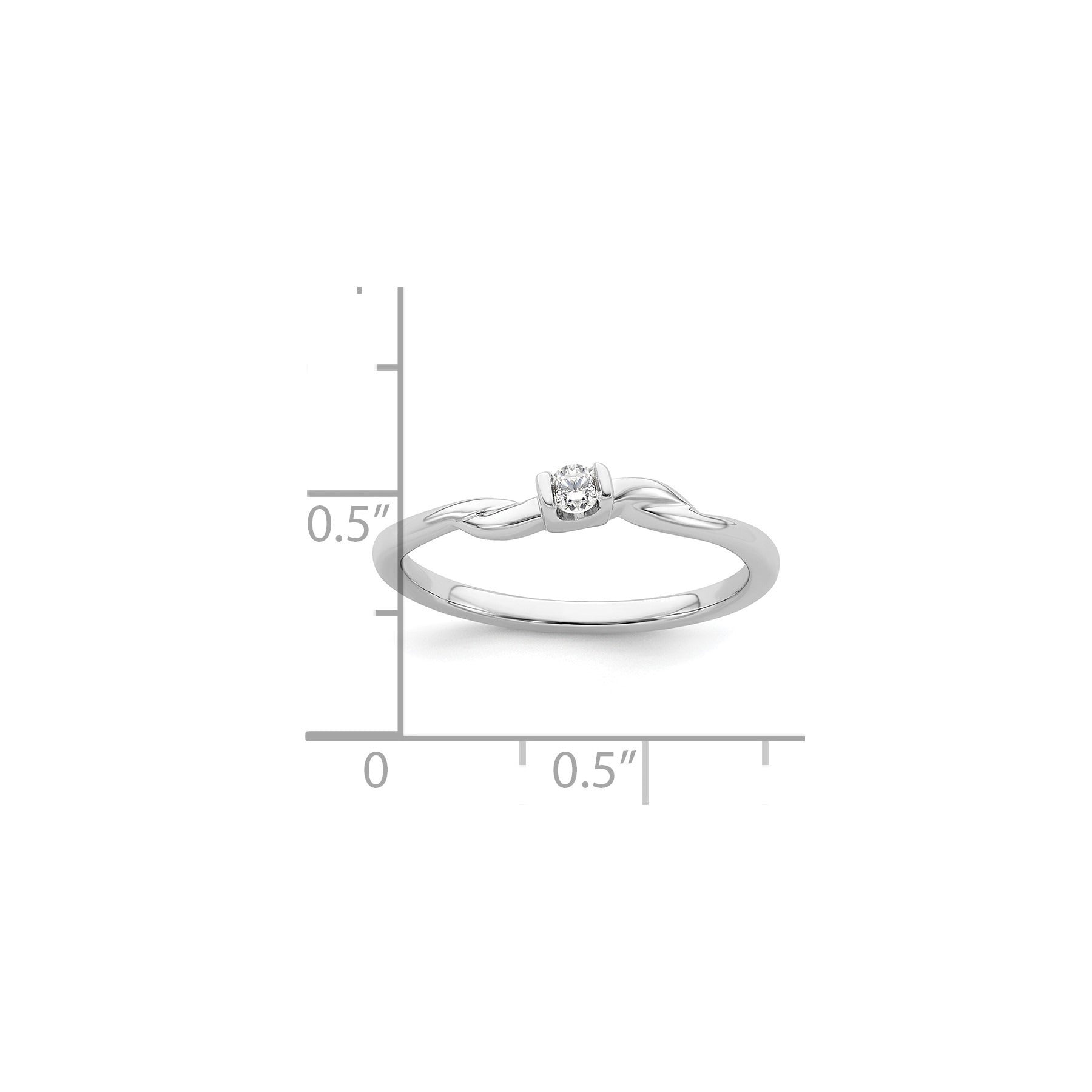 14k White Gold Lab Diamond Engagement Ring 1/15 carat