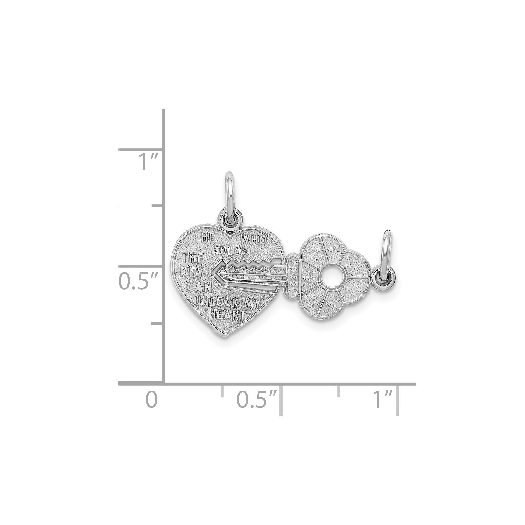 14K White Gold Key To My Heart Pendant for Couples Fine Color Jewels