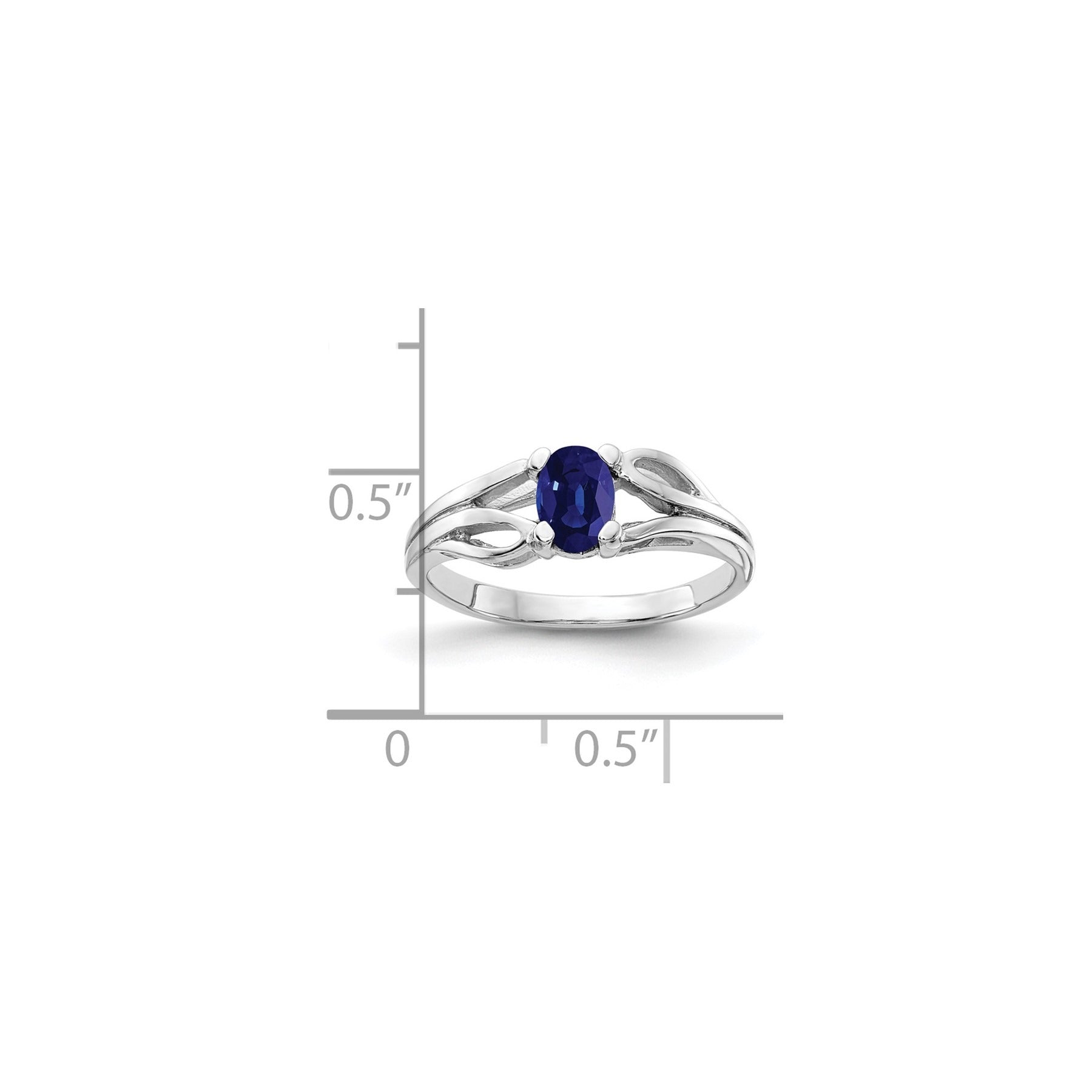 0.65 Ct Oval Blue Sapphire Prong 14K White Gold Filigree Solitaire Ring