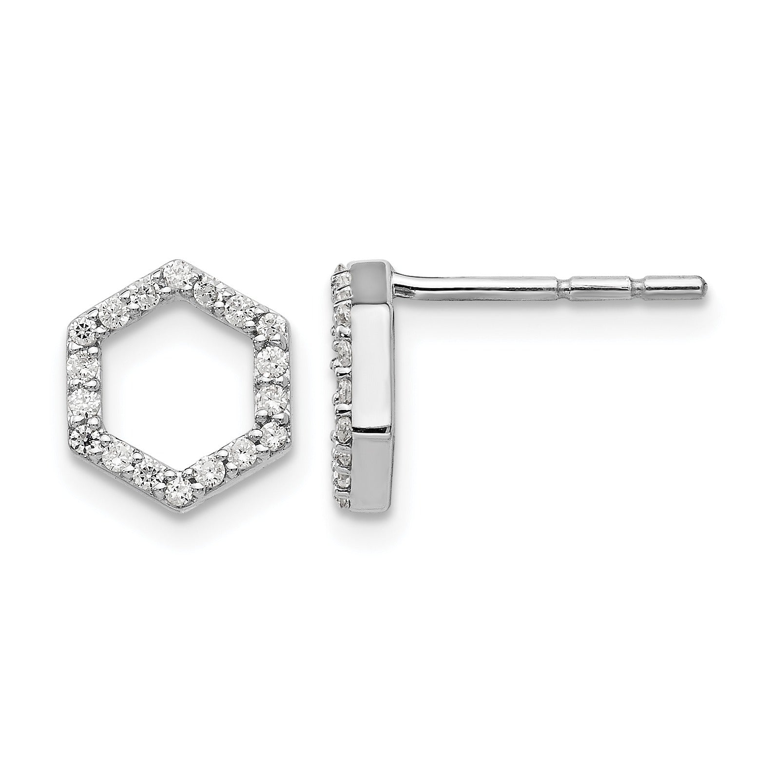 Lab Grown Diamond Hexagon Studs Earrings