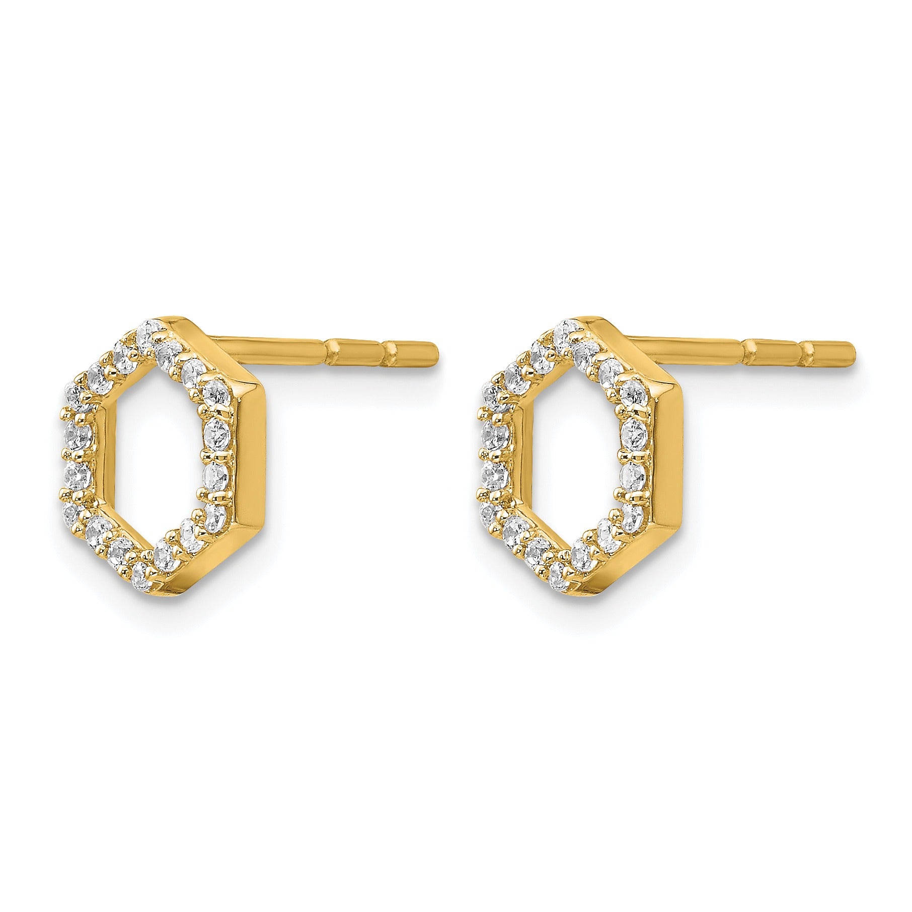 Lab Grown Diamond Hexagon Studs Earrings