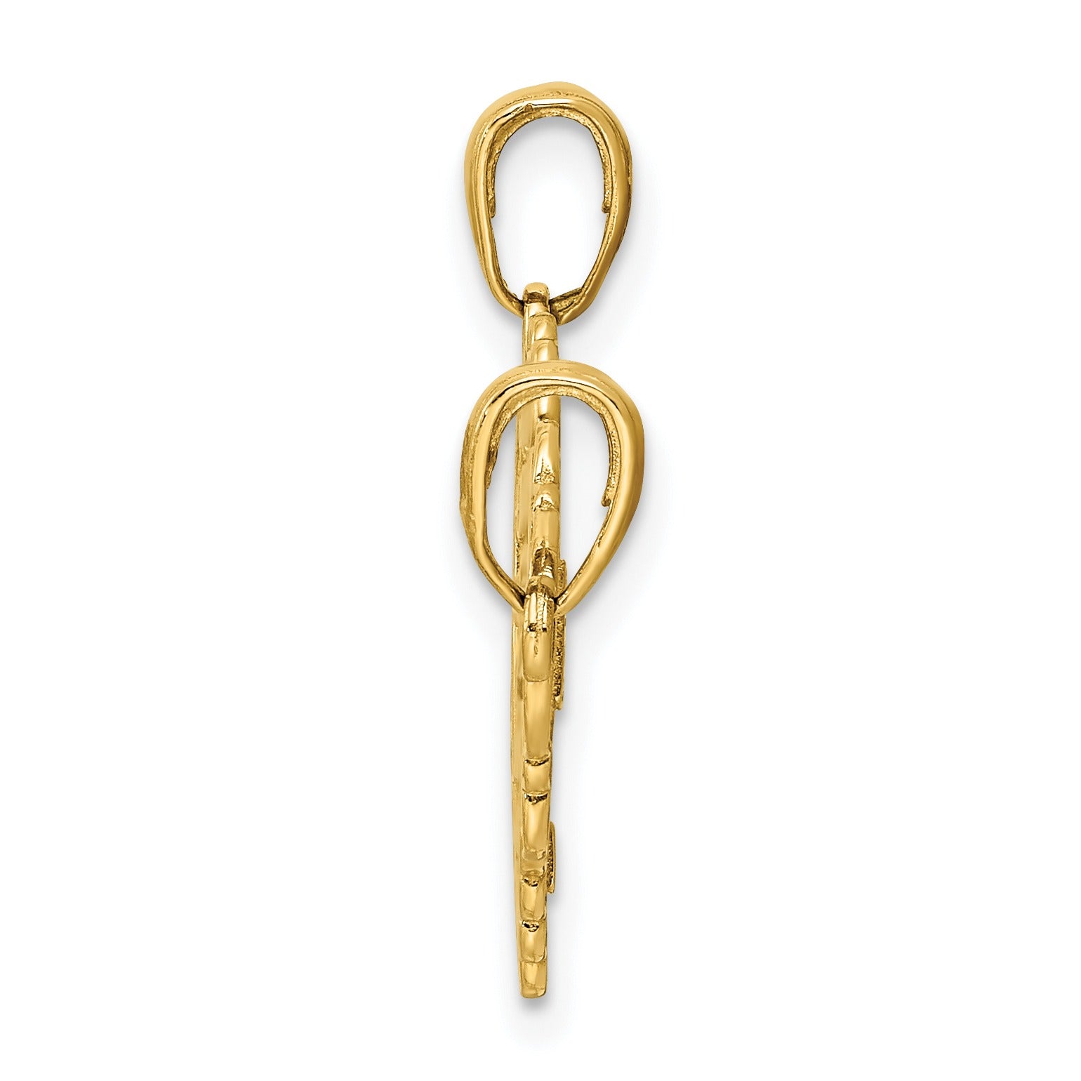 14K Gold Break-Apart HEART Key Charm Pendant Fine Color Jewels
