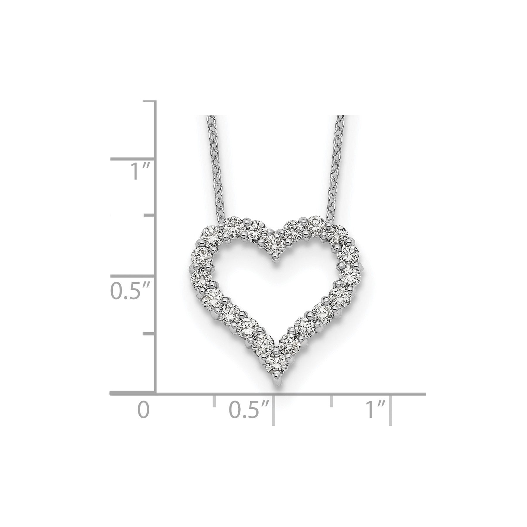 Lab Grown Diamond Open Heart Necklace Gold 1ctw