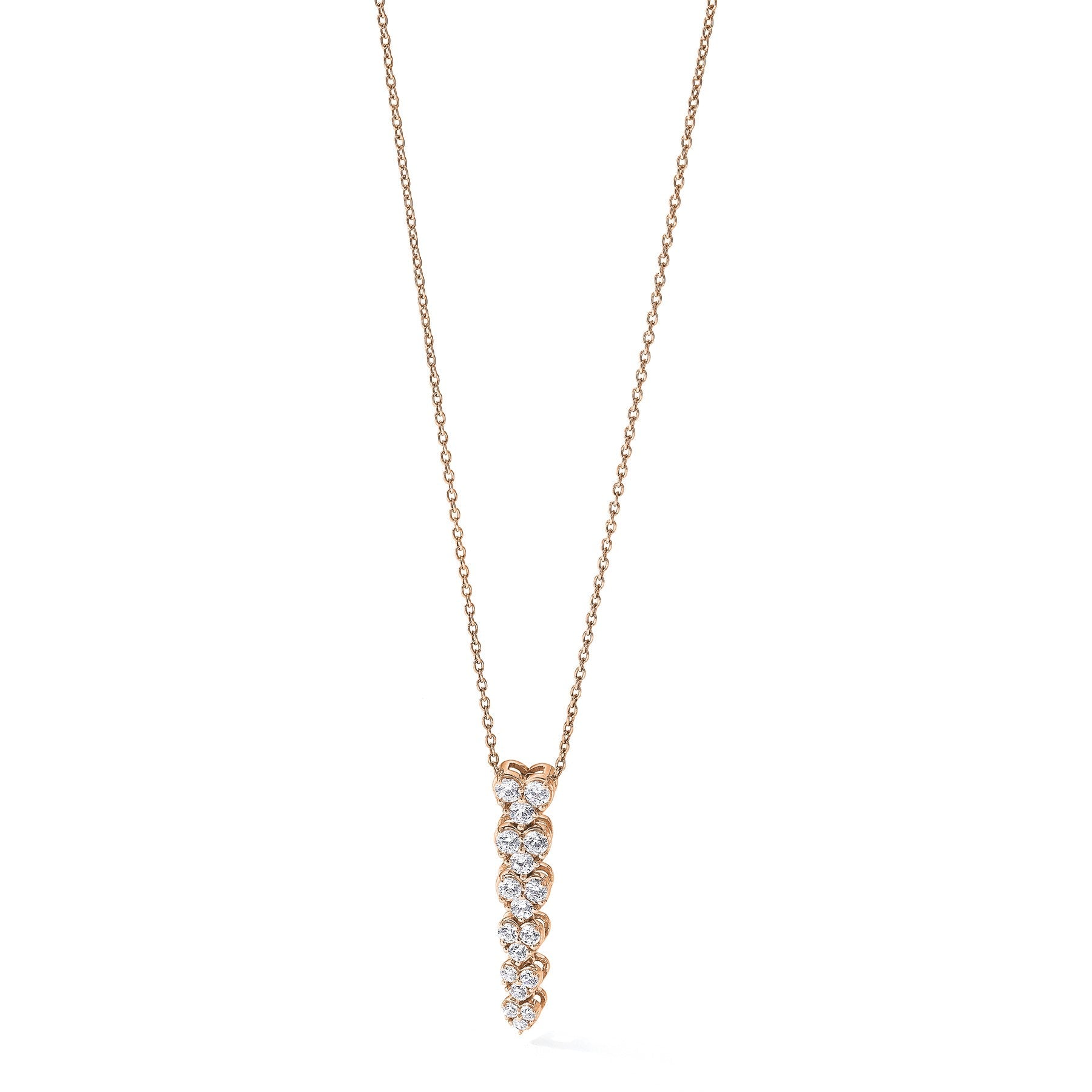 Lab Grown Diamond Hearts Drop Necklace 14K Gold