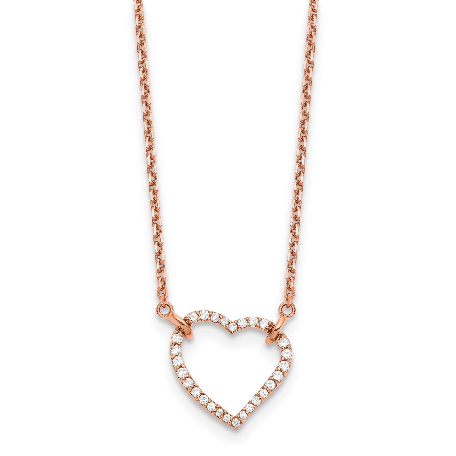 Diamond Heart Pendant Necklaces 1/5 ctw