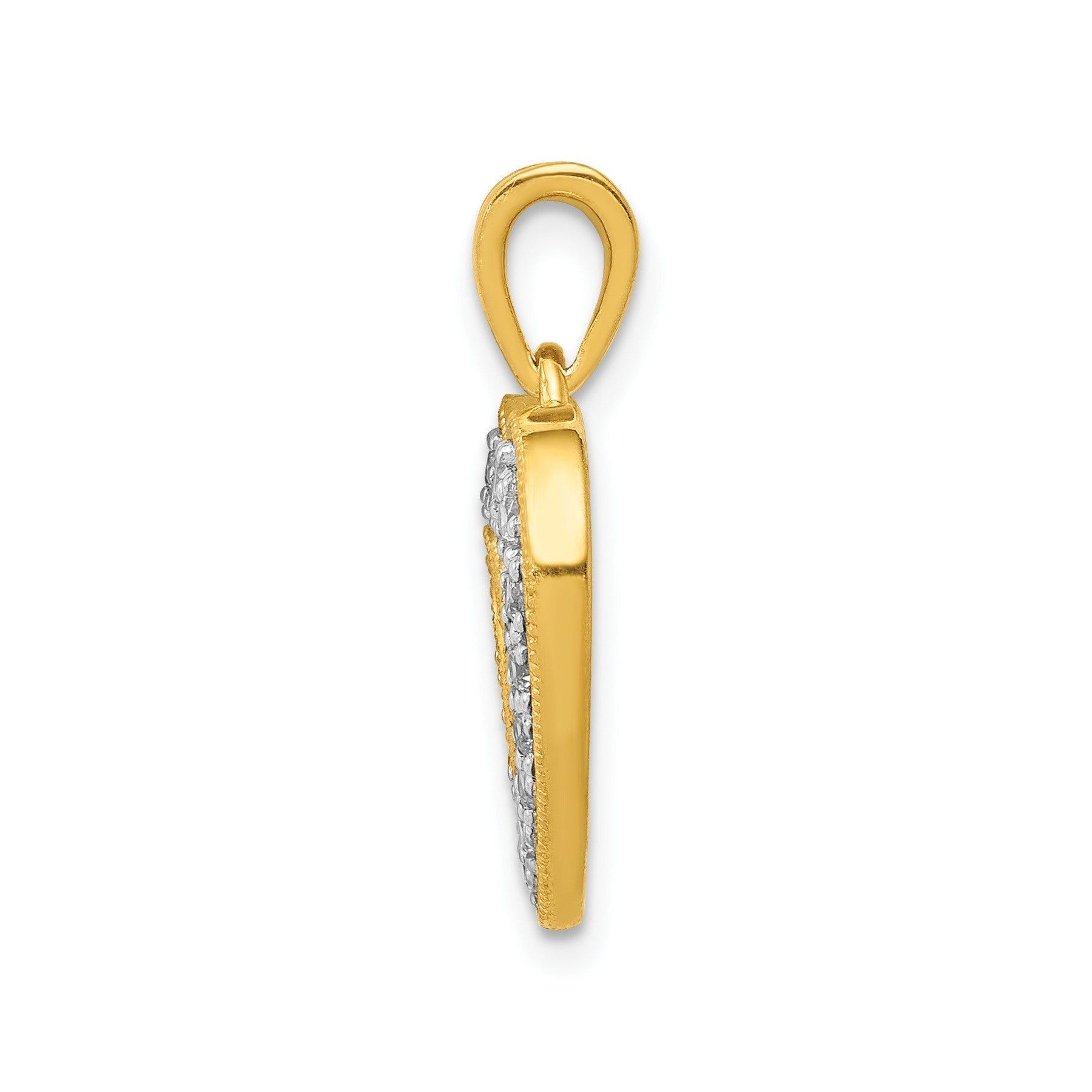 14k Gold Lab Grown Diamond Pave Heart Pendant