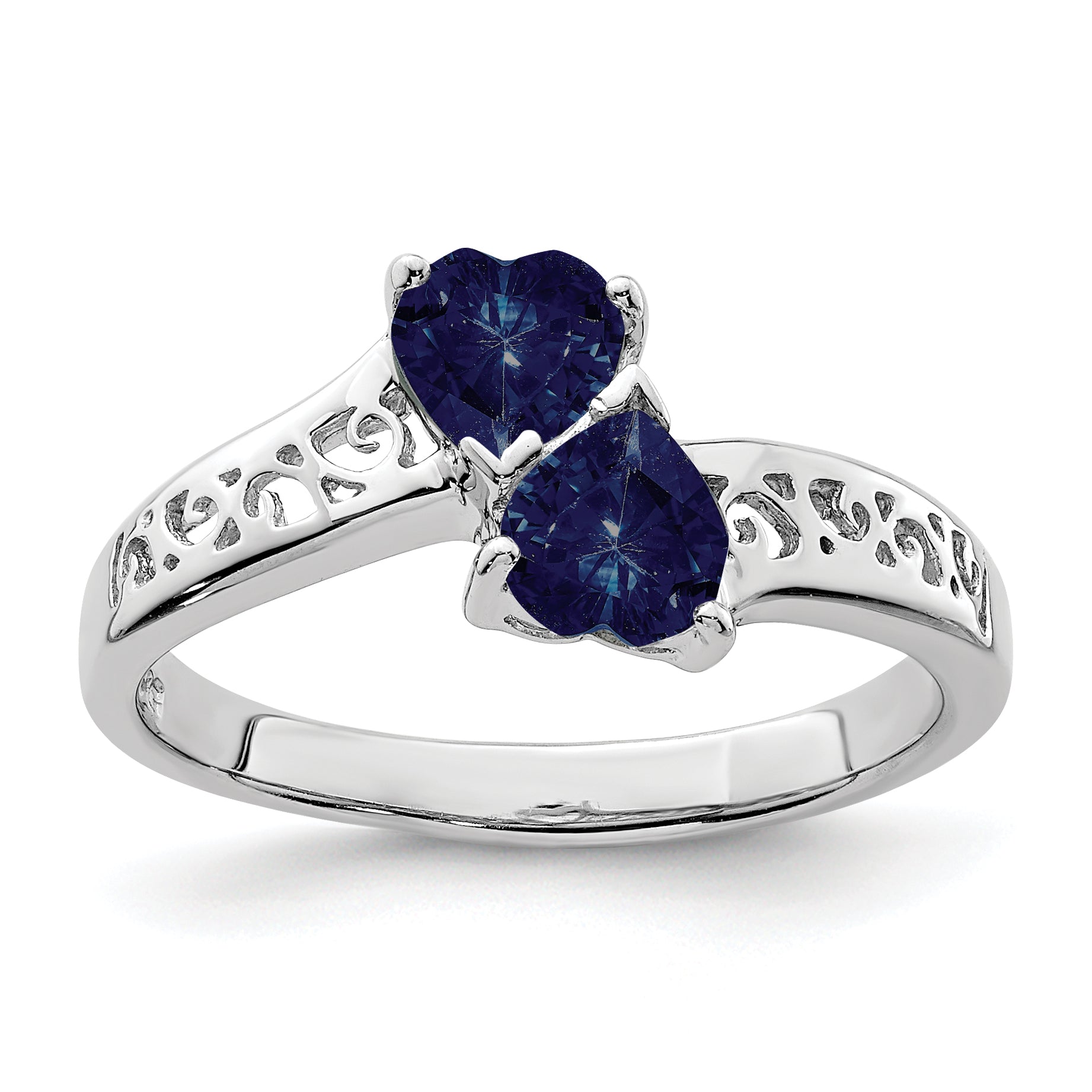Gemstone Heart Ring Sterling Silver