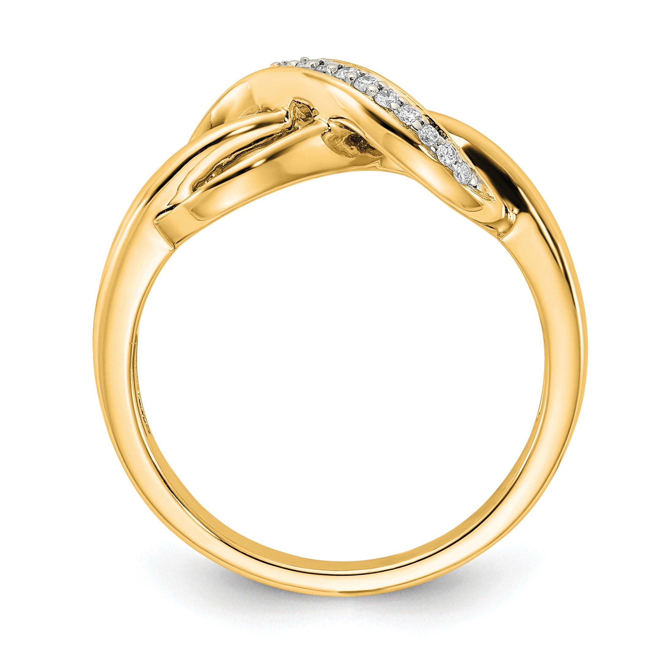 14k Yellow Gold Diamond Infinity Ring