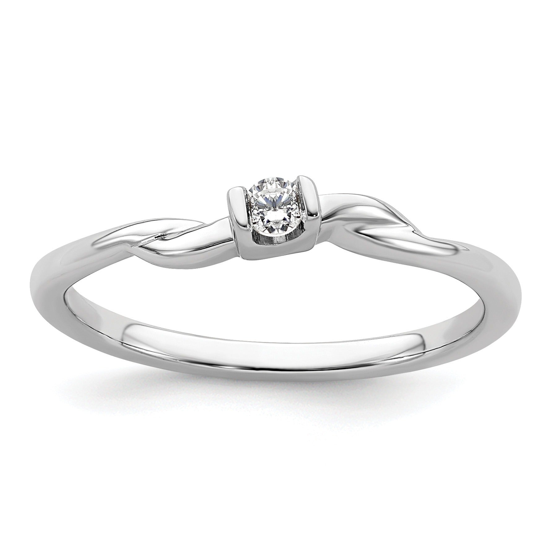 14k White Gold Lab Diamond Engagement Ring 1/15 carat