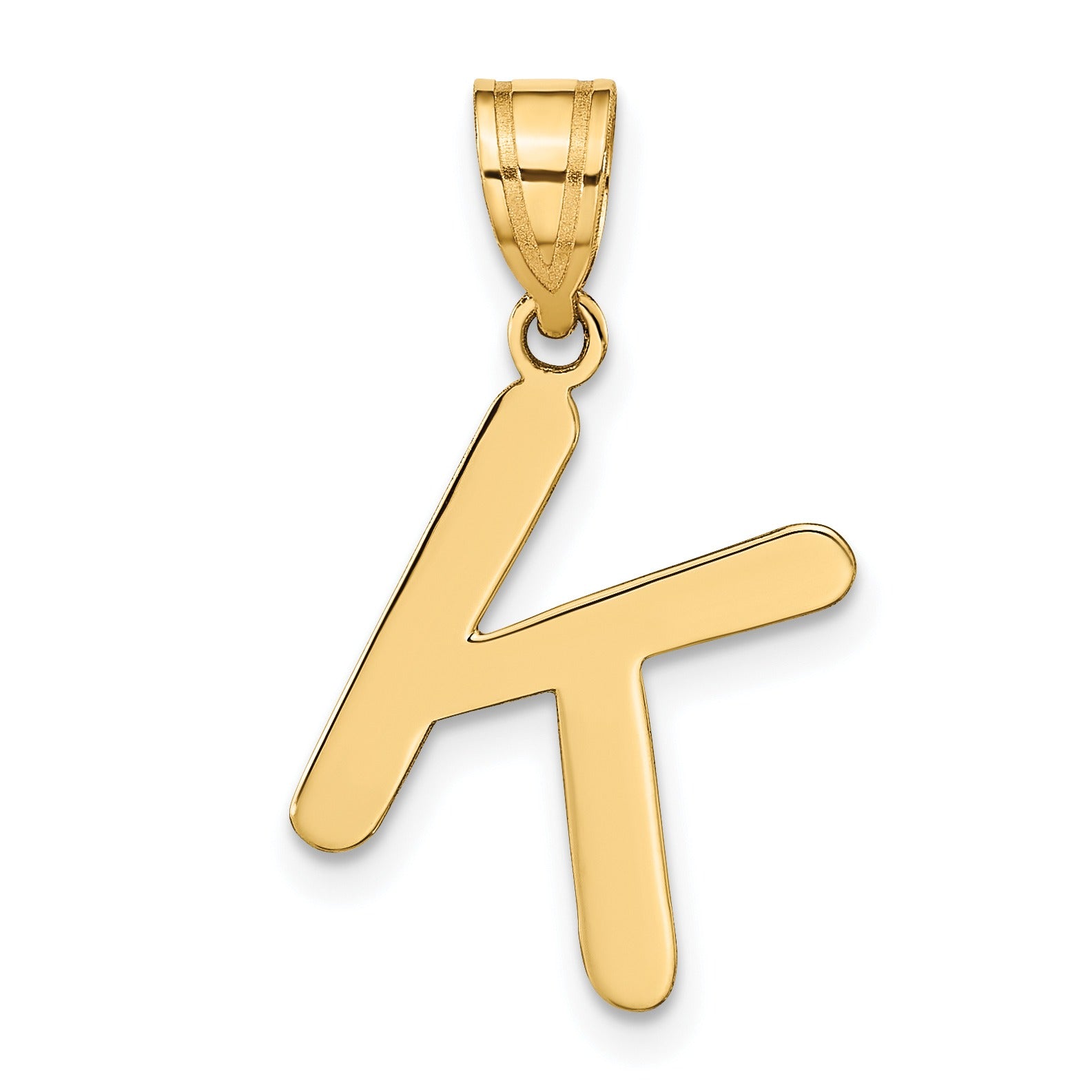 14K Gold Bubble Letter Initial Pendant Fine Color Jewels