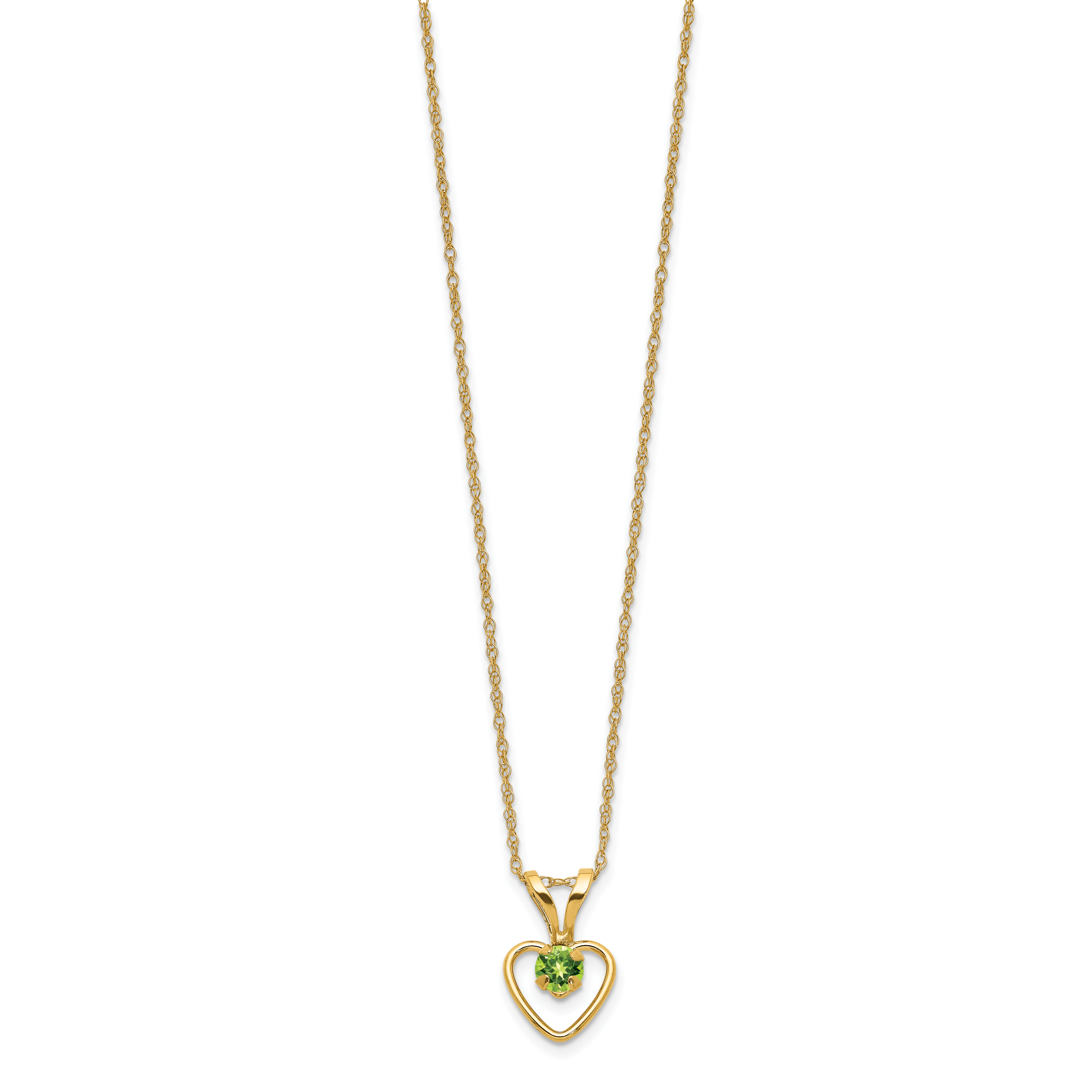 10k Yellow Gold Heart in Heart Birthstone Necklace