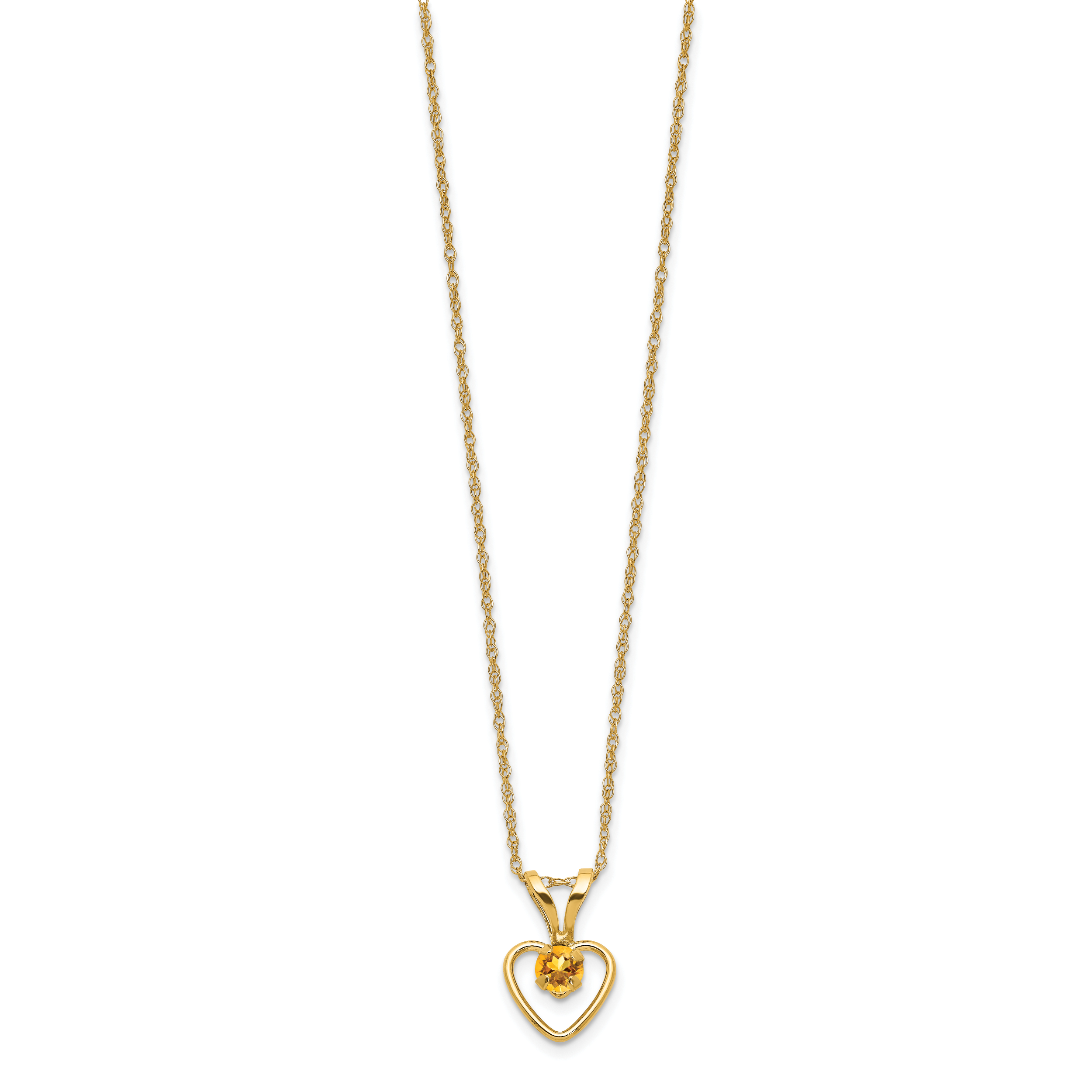 10k Yellow Gold Heart in Heart Birthstone Necklace