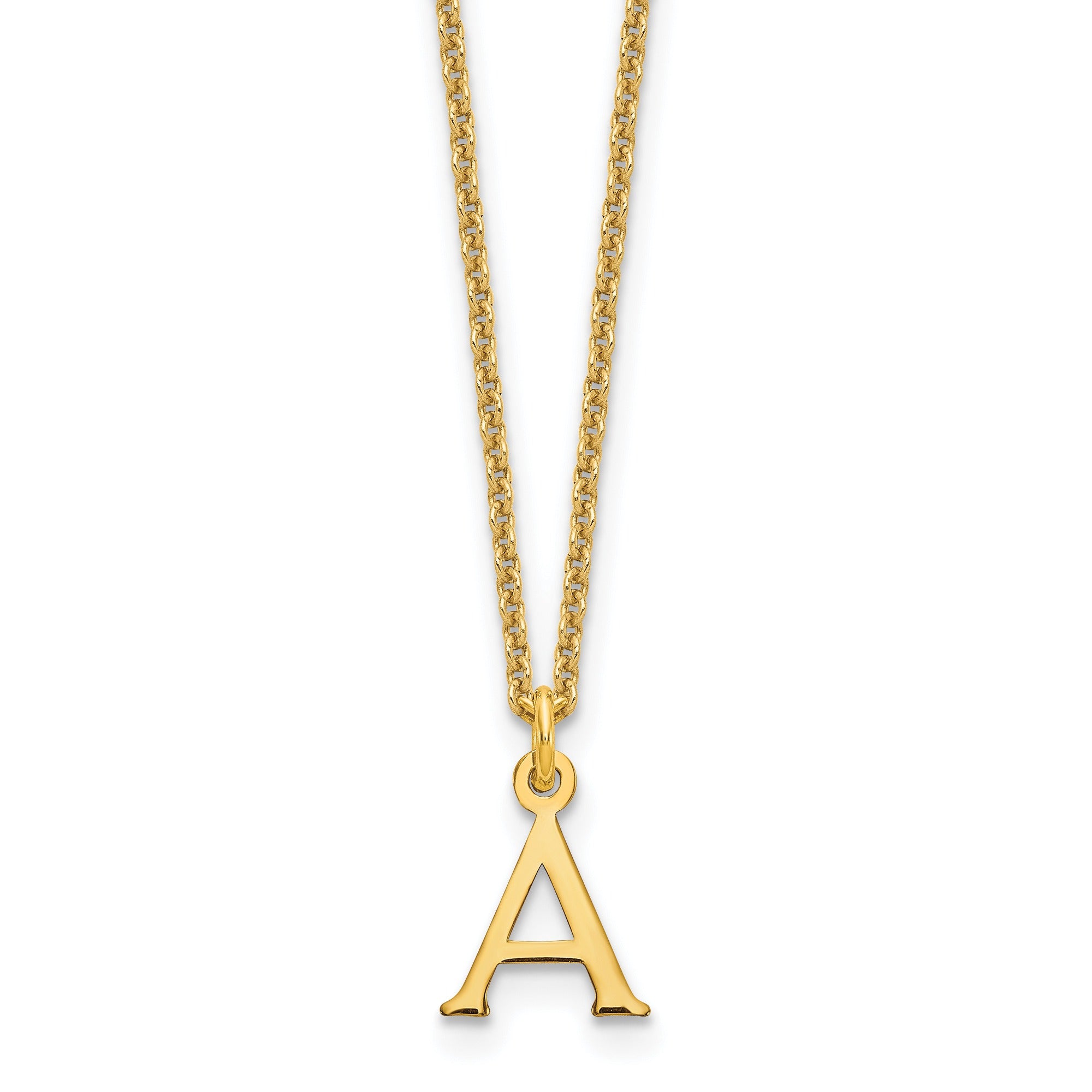 10K God Letters Initial Necklaces