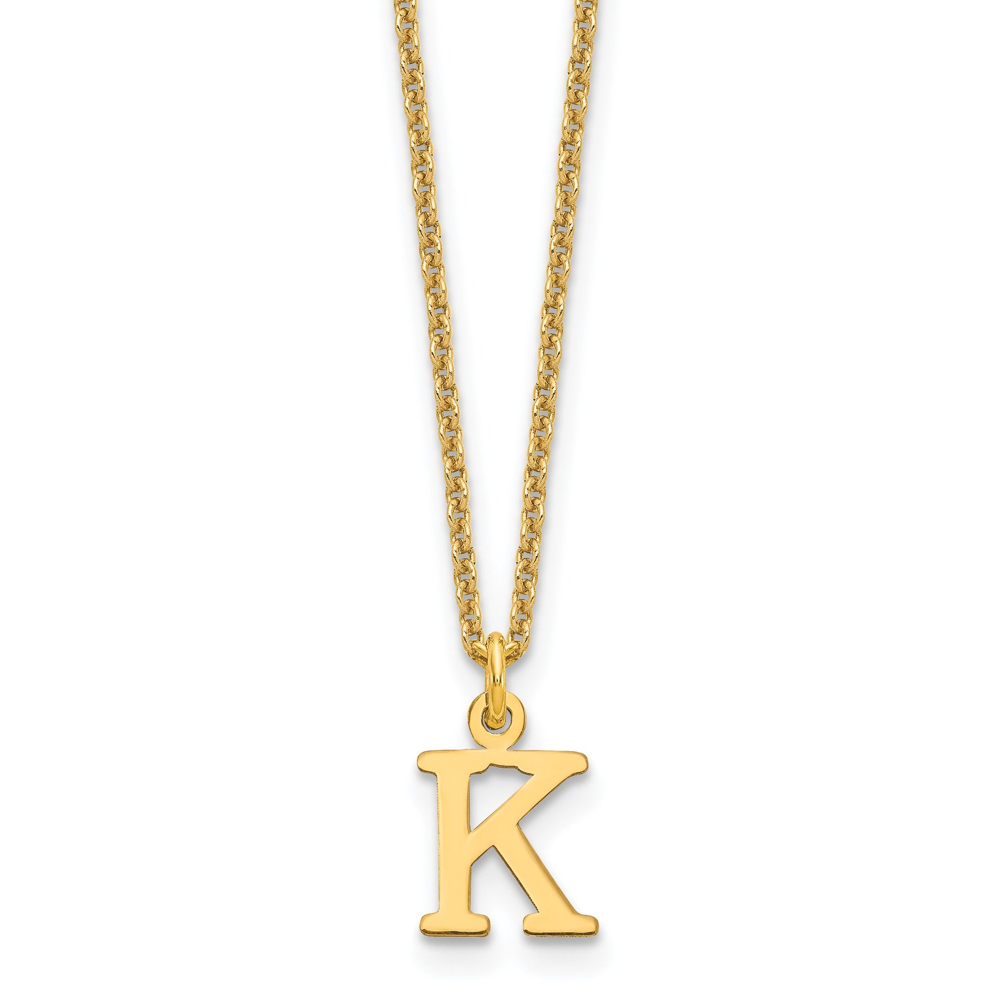 10K God Letters Initial Necklaces