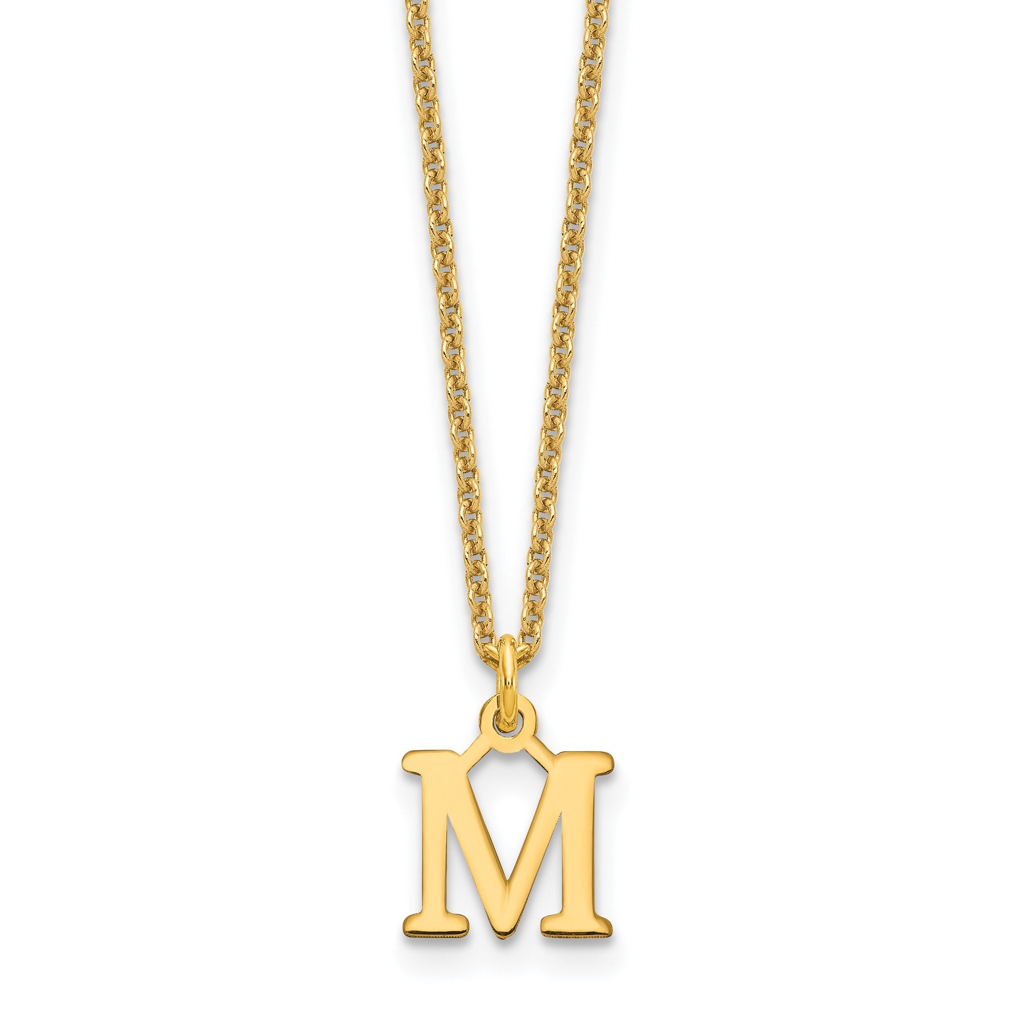 10K God Letters Initial Necklaces