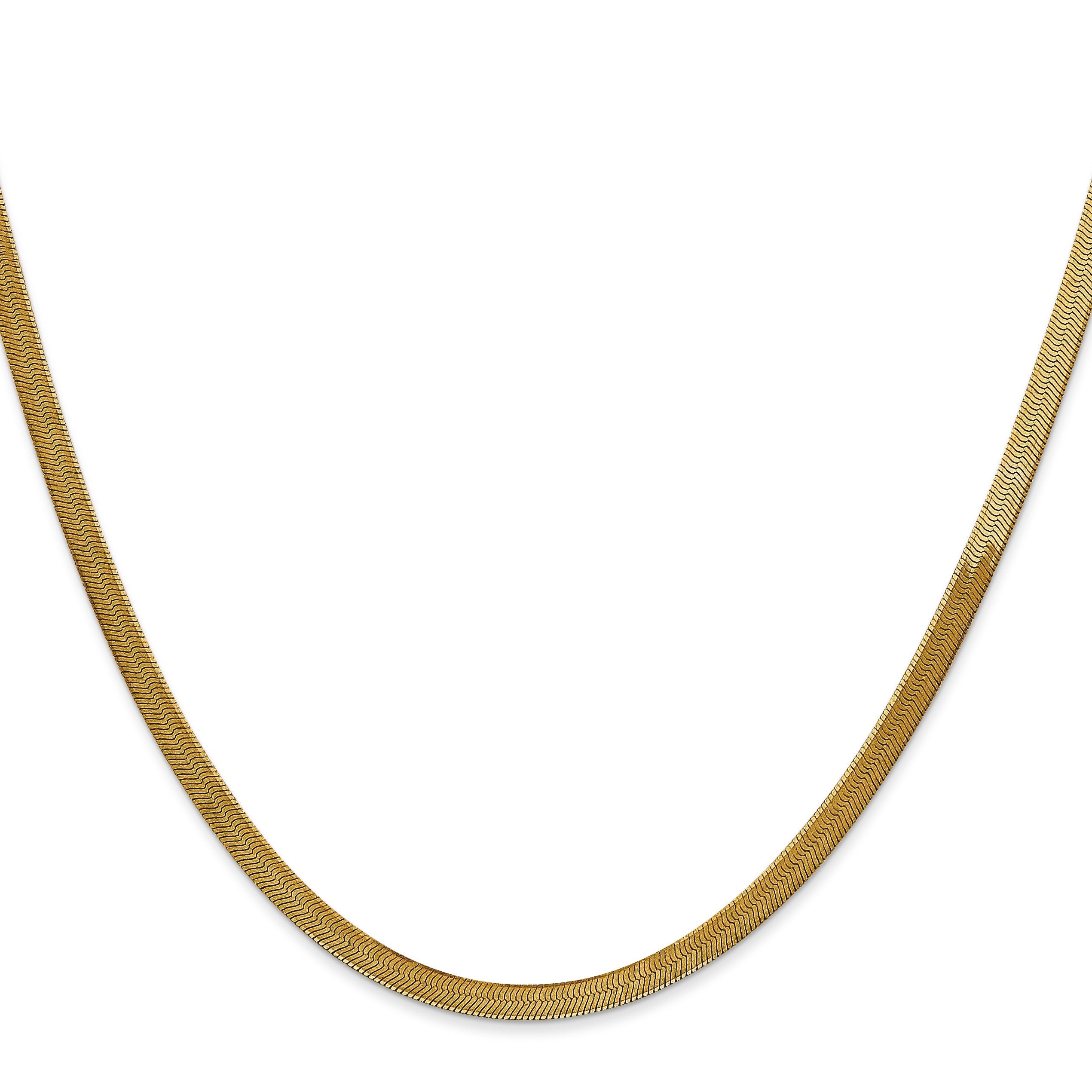 14k Yellow Gold Silky Herringbone Chain for Men