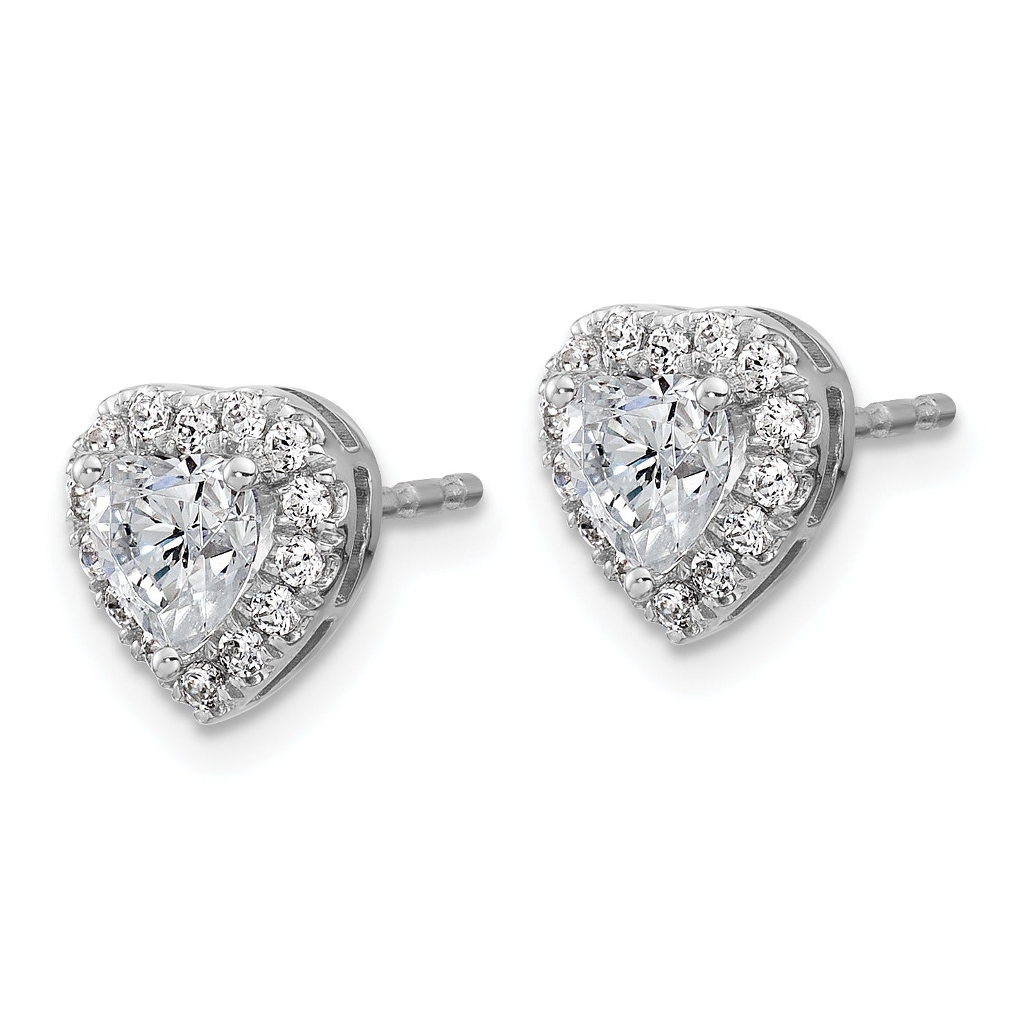 14k Gold Lab Grown Diamond Semi Mount Heart Post Studs Earrings