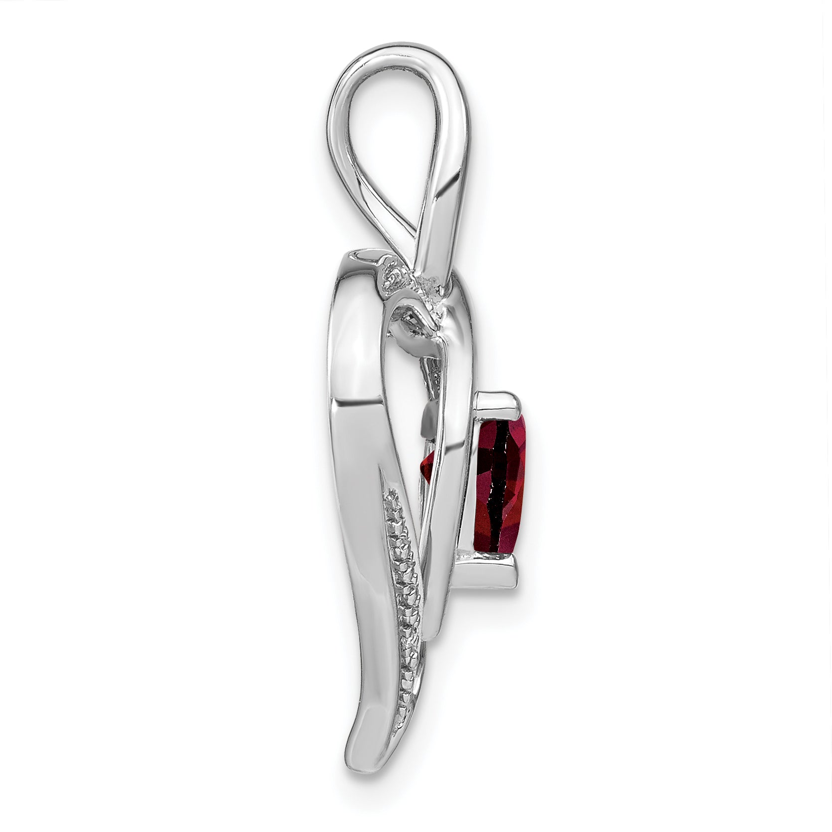 Garnet and Diamond Heart In Heart Pendant Fine Color Jewels