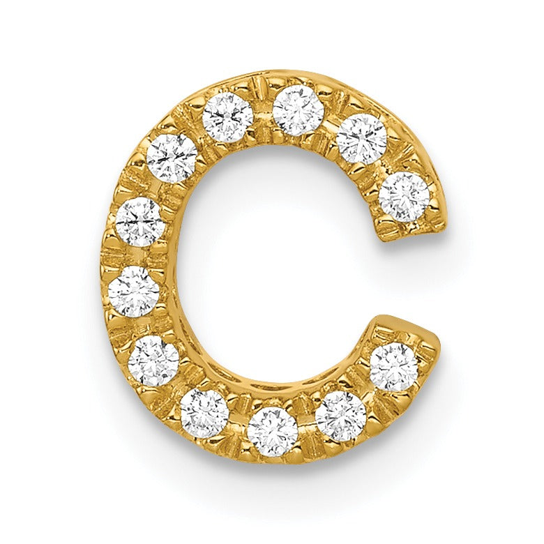 Natural Diamond Initial Charm Pendant