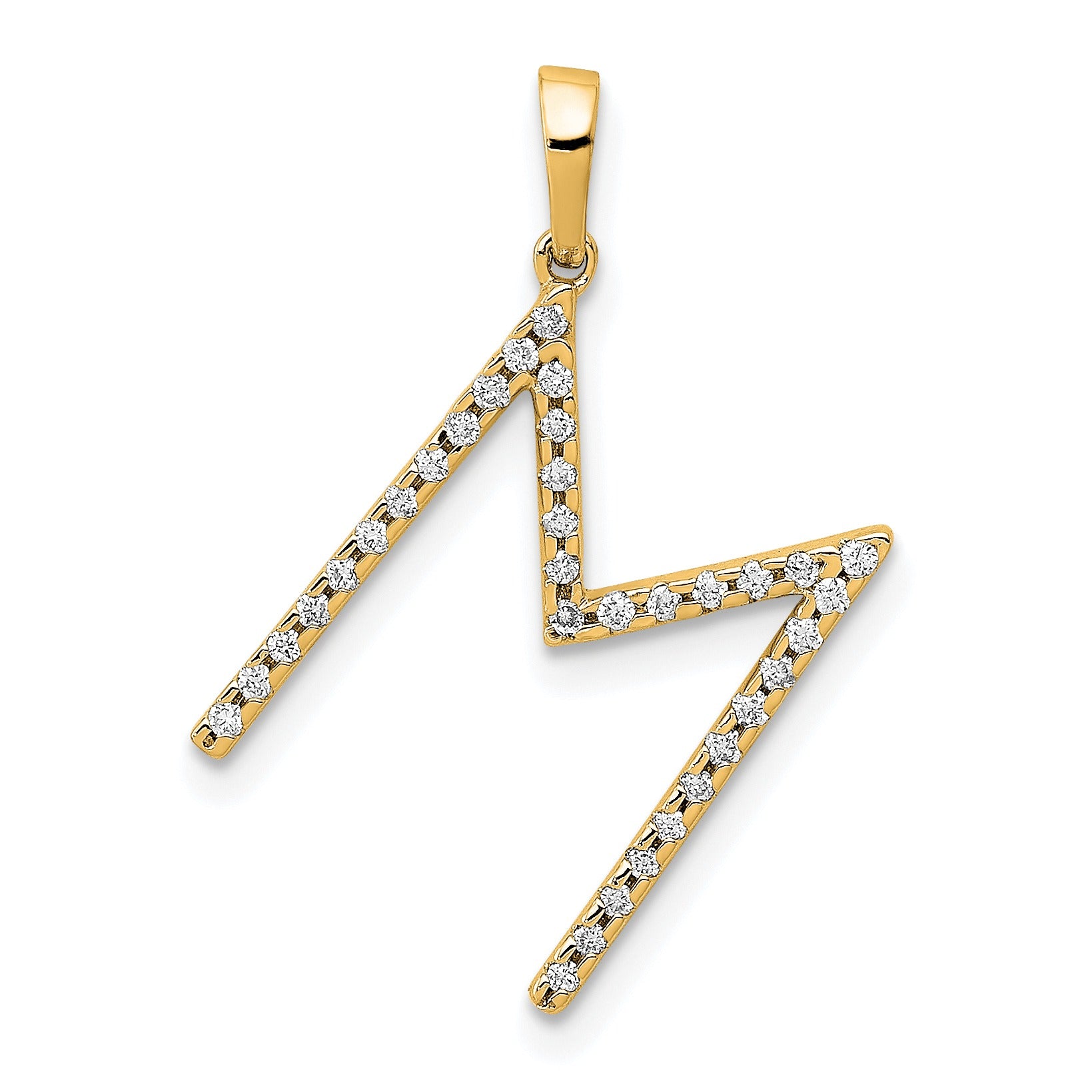 14k Gold Diamond Initial Pendant