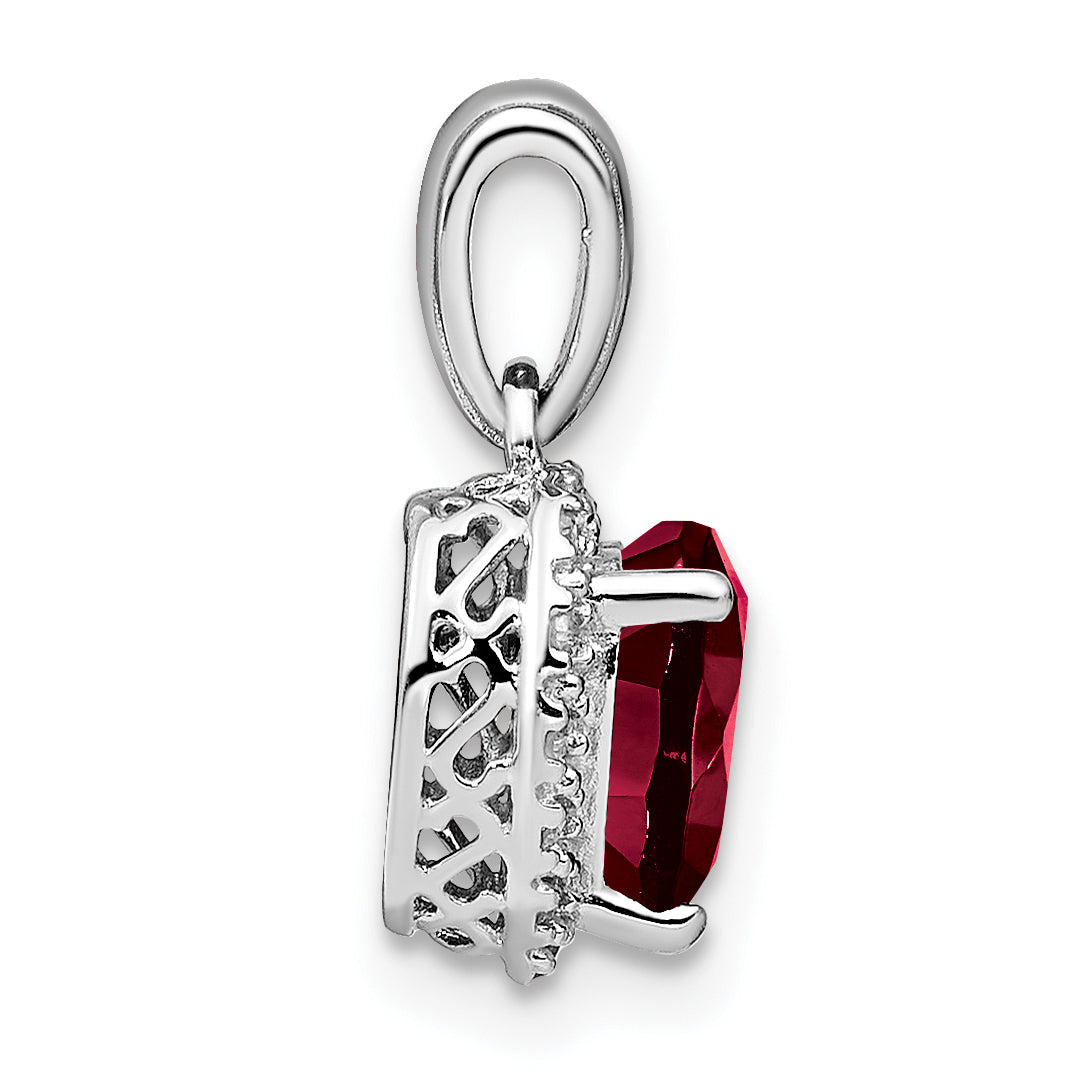 Heart Gemstone and Diamond Halo Pendant Fine Color Jewels