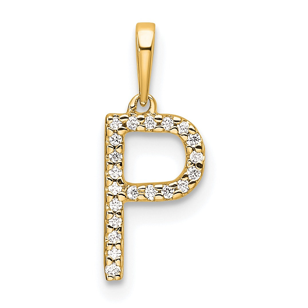 Diamond Initials 14k Gold Pendants