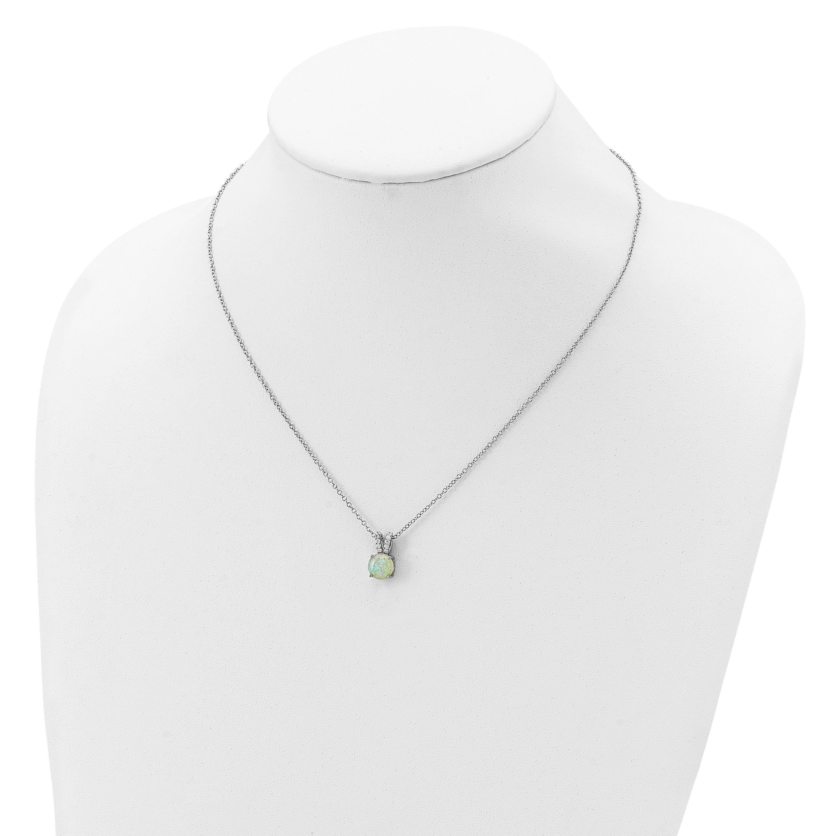 Opal gemstone pendant necklace on silver chain, Fine Color Jewels handcrafted jewelry