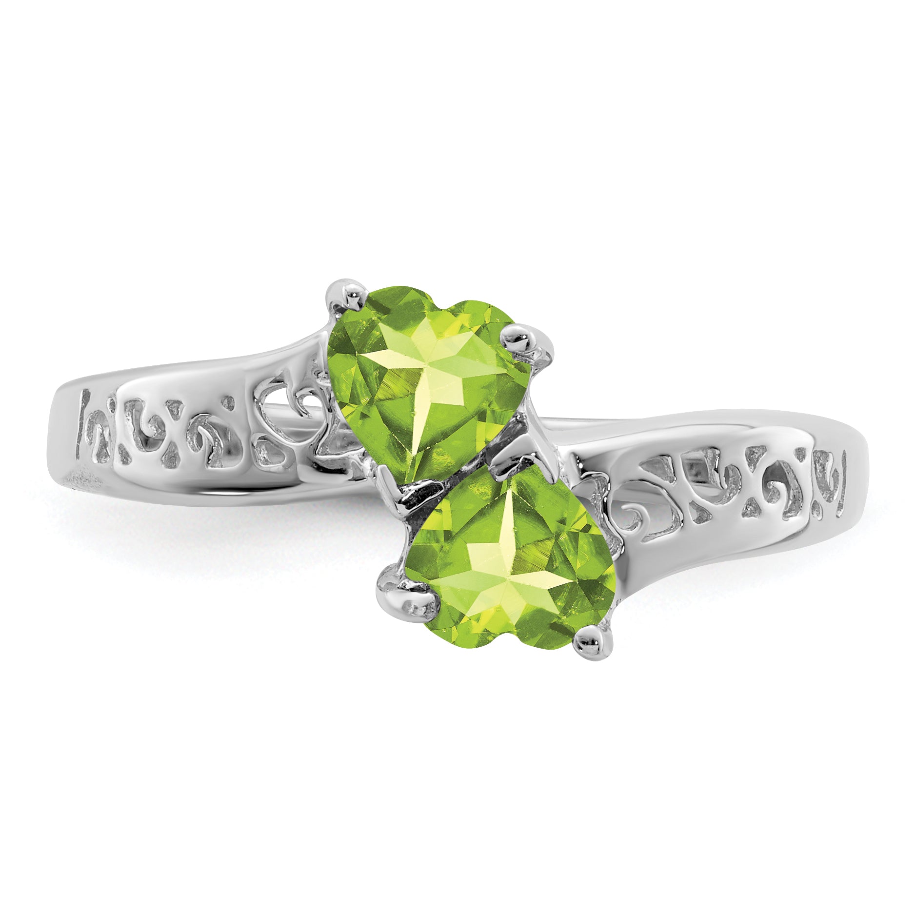 Gemstone Heart Ring Sterling Silver