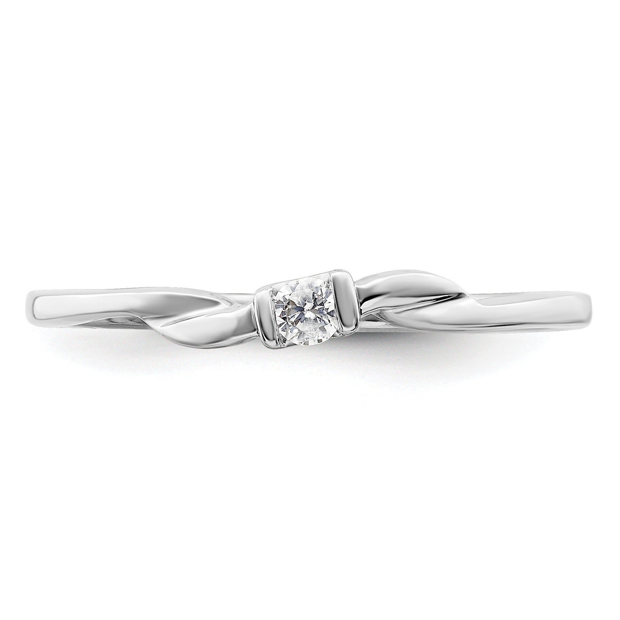 14k White Gold Lab Diamond Engagement Ring 1/15 carat