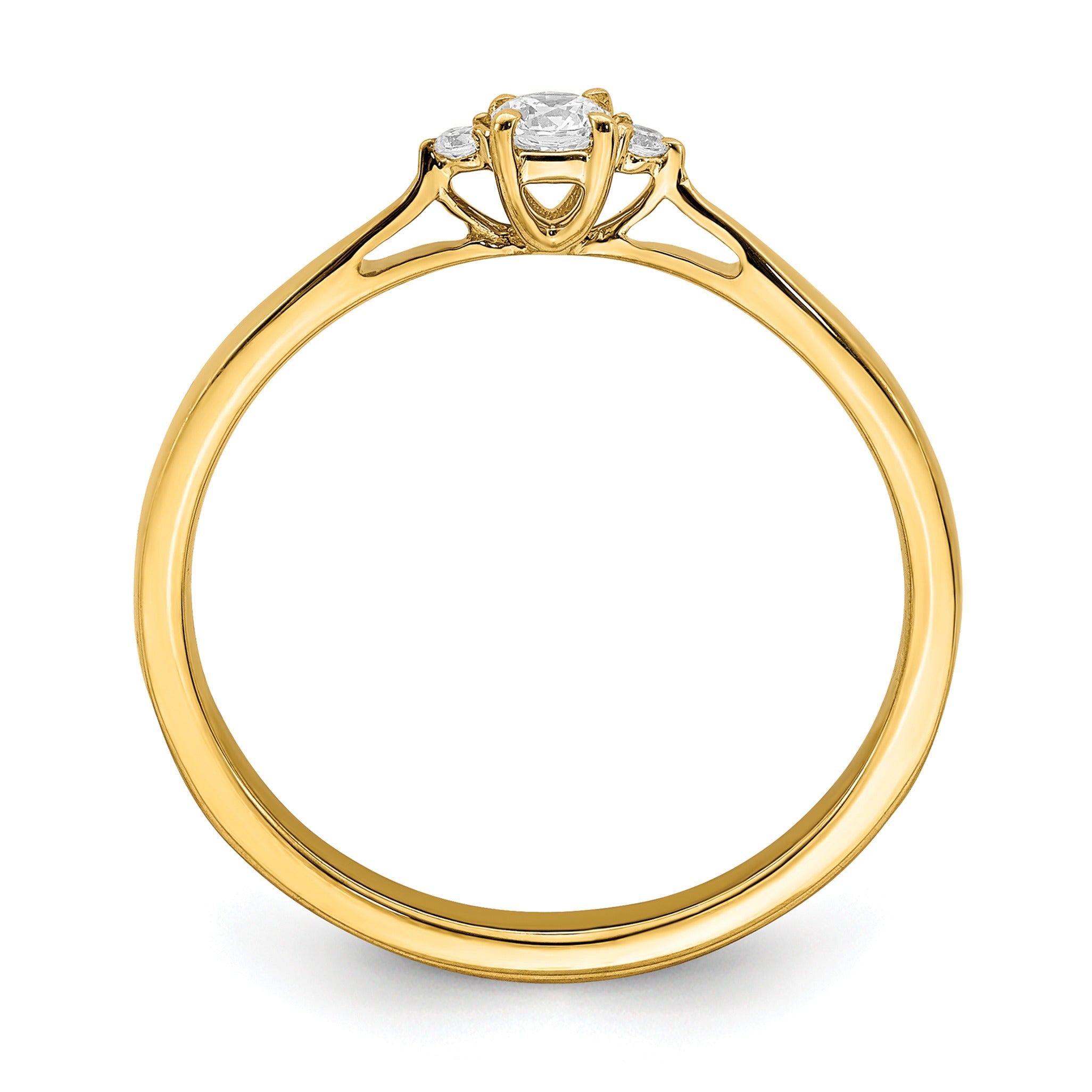 14k Gold Lab Grown Diamond Petite Engagement Ring 1/8 carat