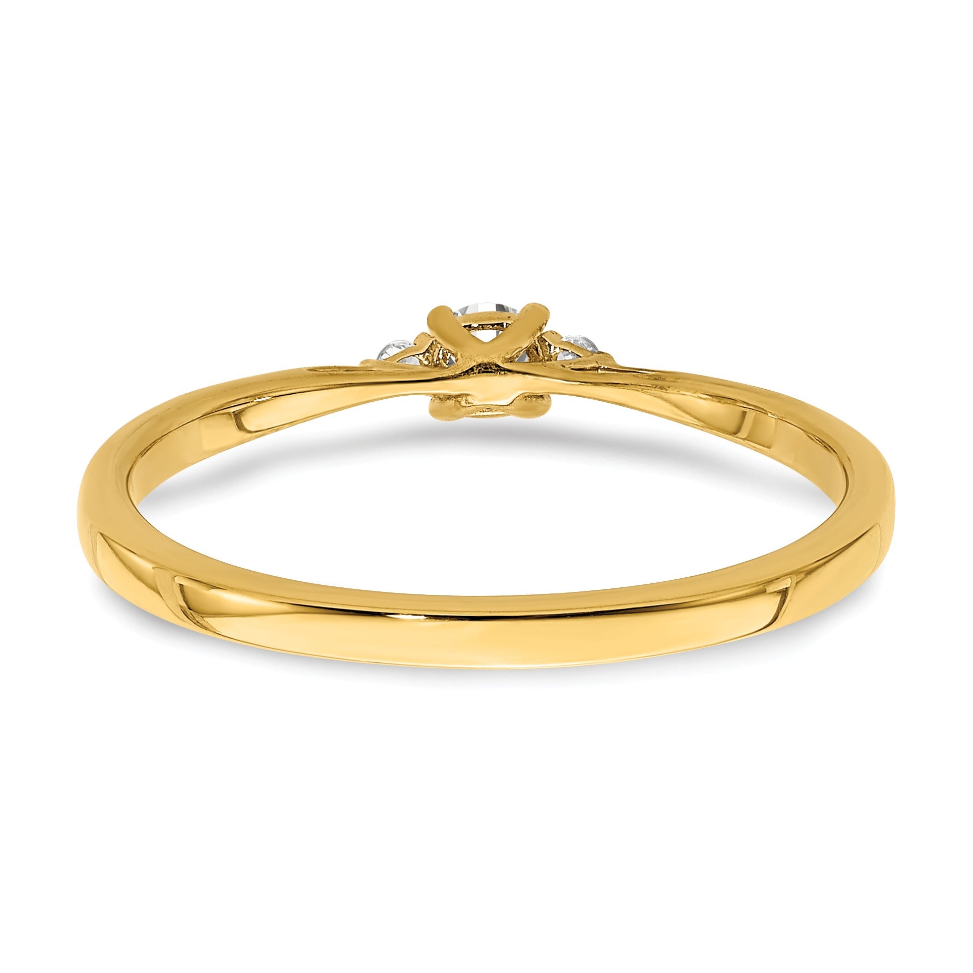 14k Gold Lab Grown Diamond Petite Engagement Ring 1/8 carat