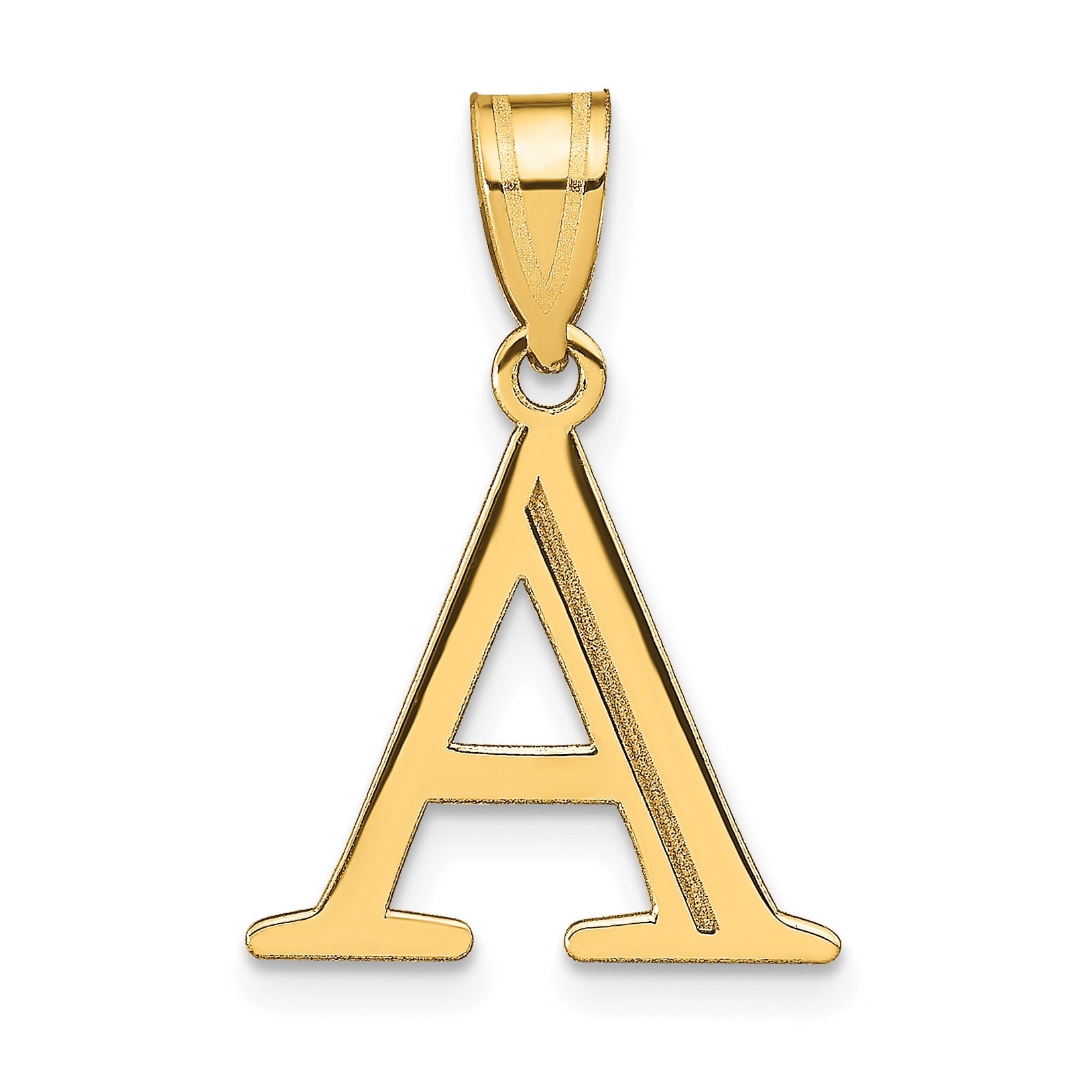 14K Gold Etched Initial Pendants