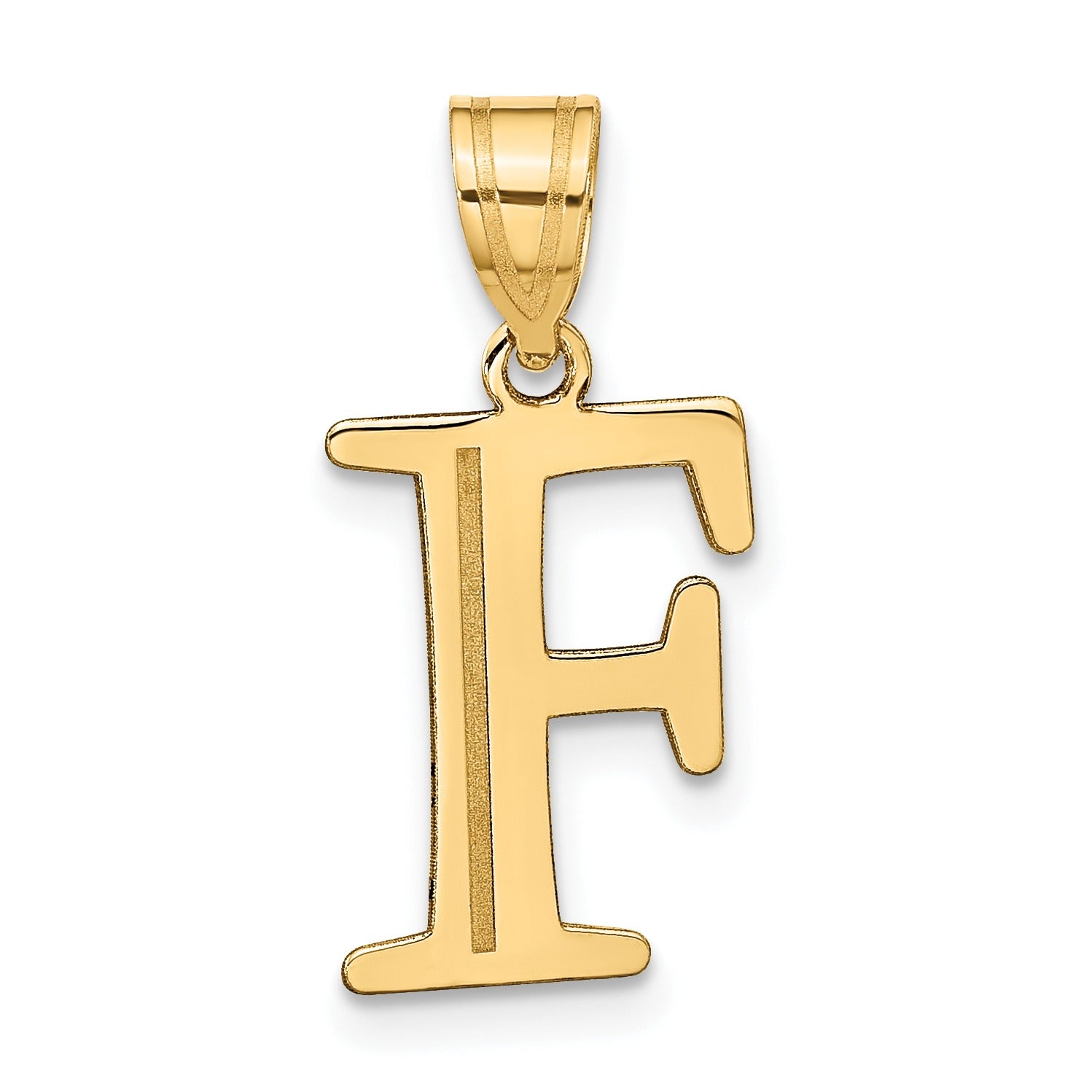 14K Gold Etched Initial Pendants