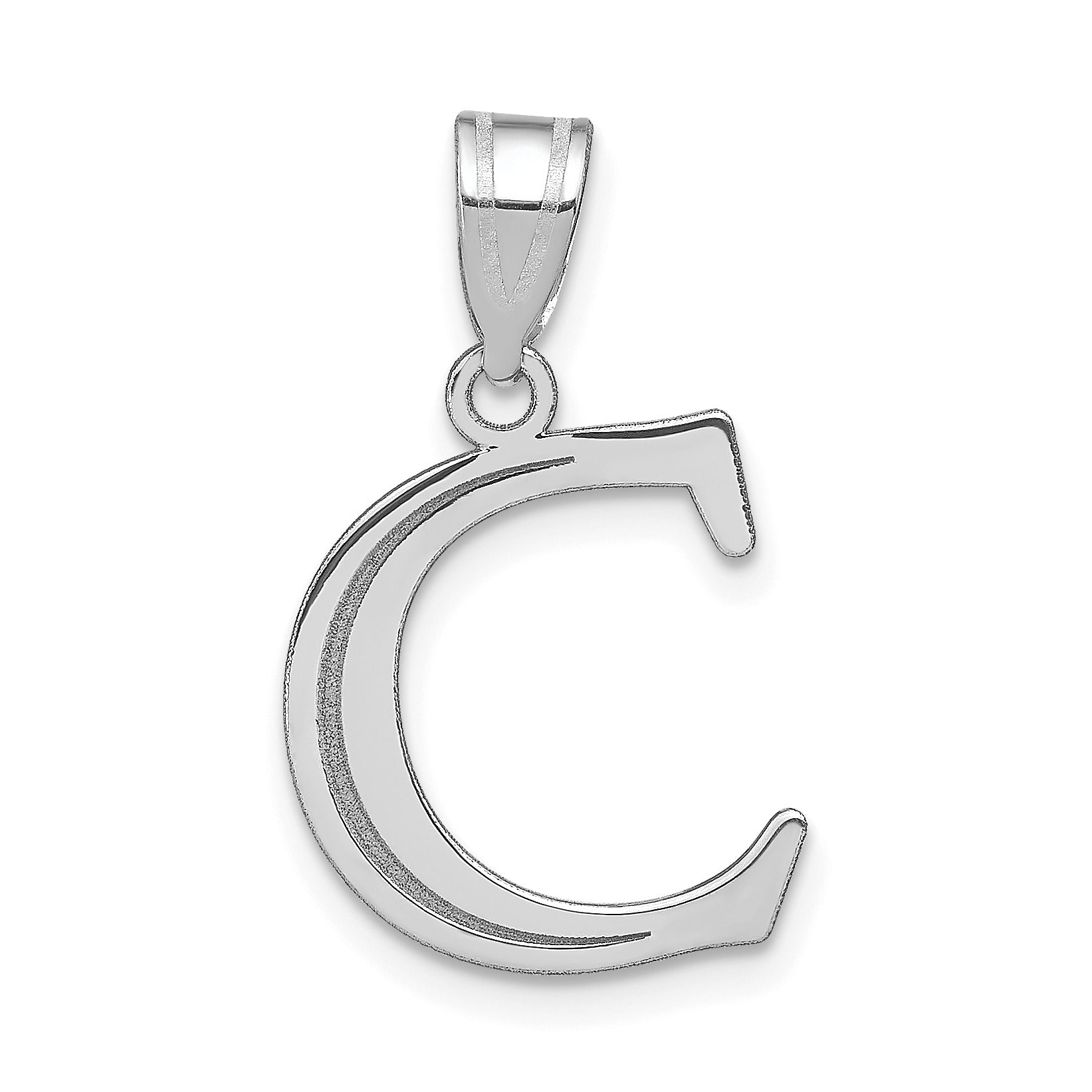 14K Gold Etched Initial Pendants