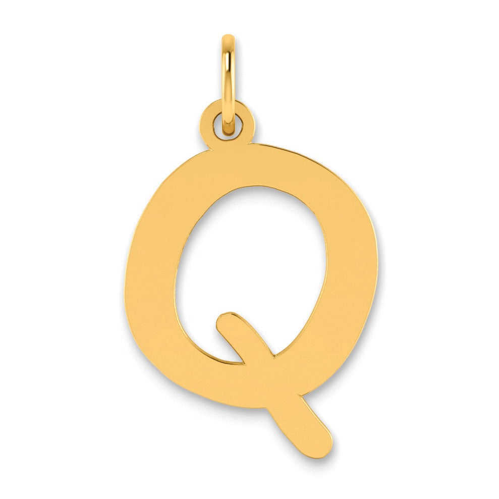 14K Gold Bubble Letter Initial Pendant Fine Color Jewels
