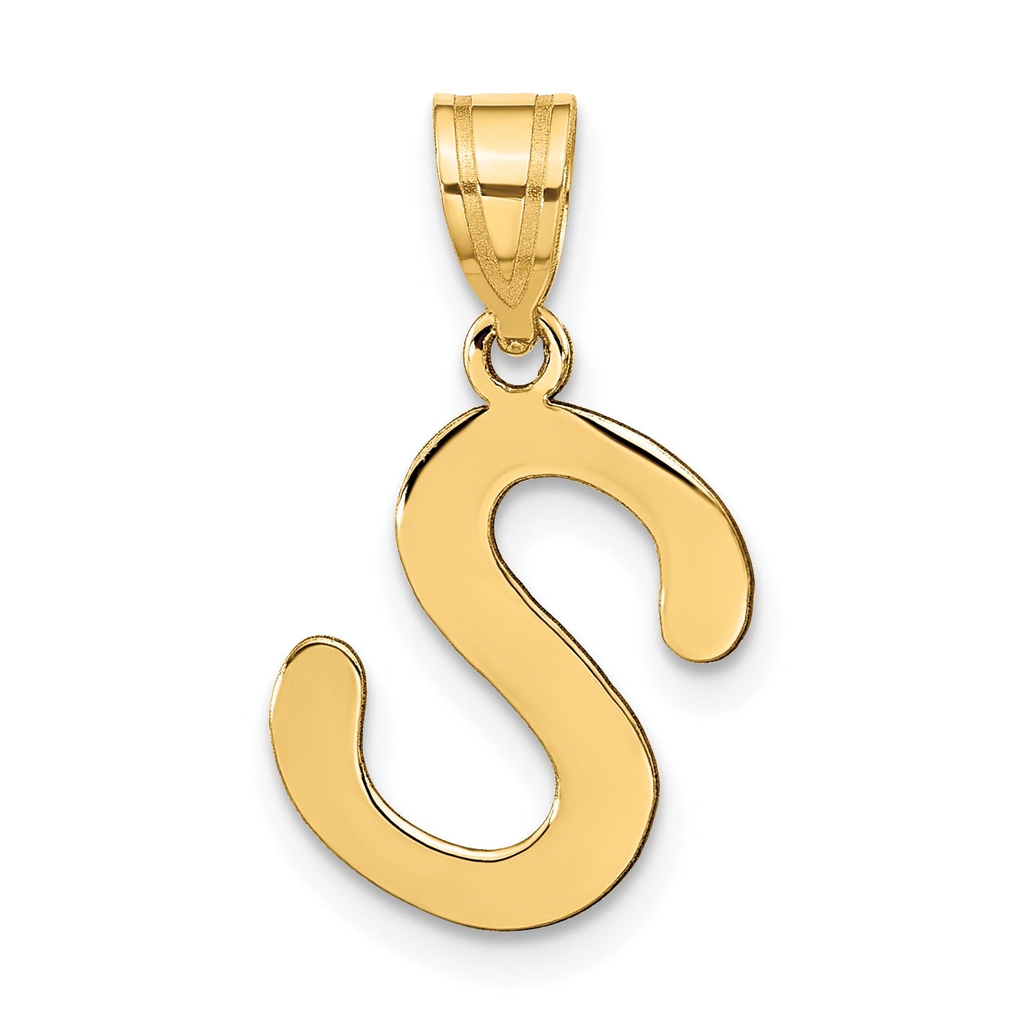 14K Gold Bubble Letter Initial Pendant Fine Color Jewels