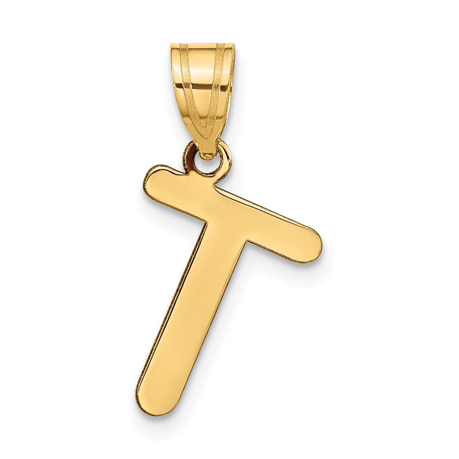 14K Gold Bubble Letter Initial Pendant Fine Color Jewels