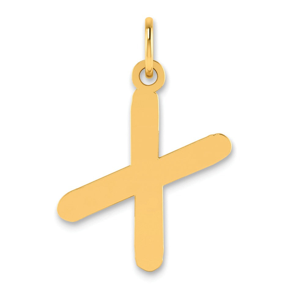 14K Gold Bubble Letter Initial Pendant Fine Color Jewels