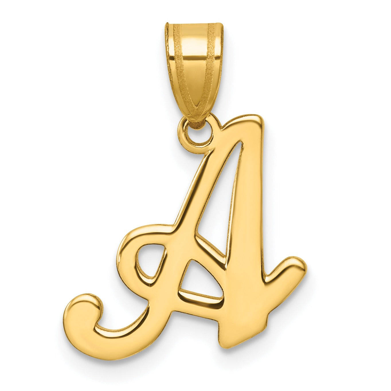 14k Gold Script Initial Charm Pendant