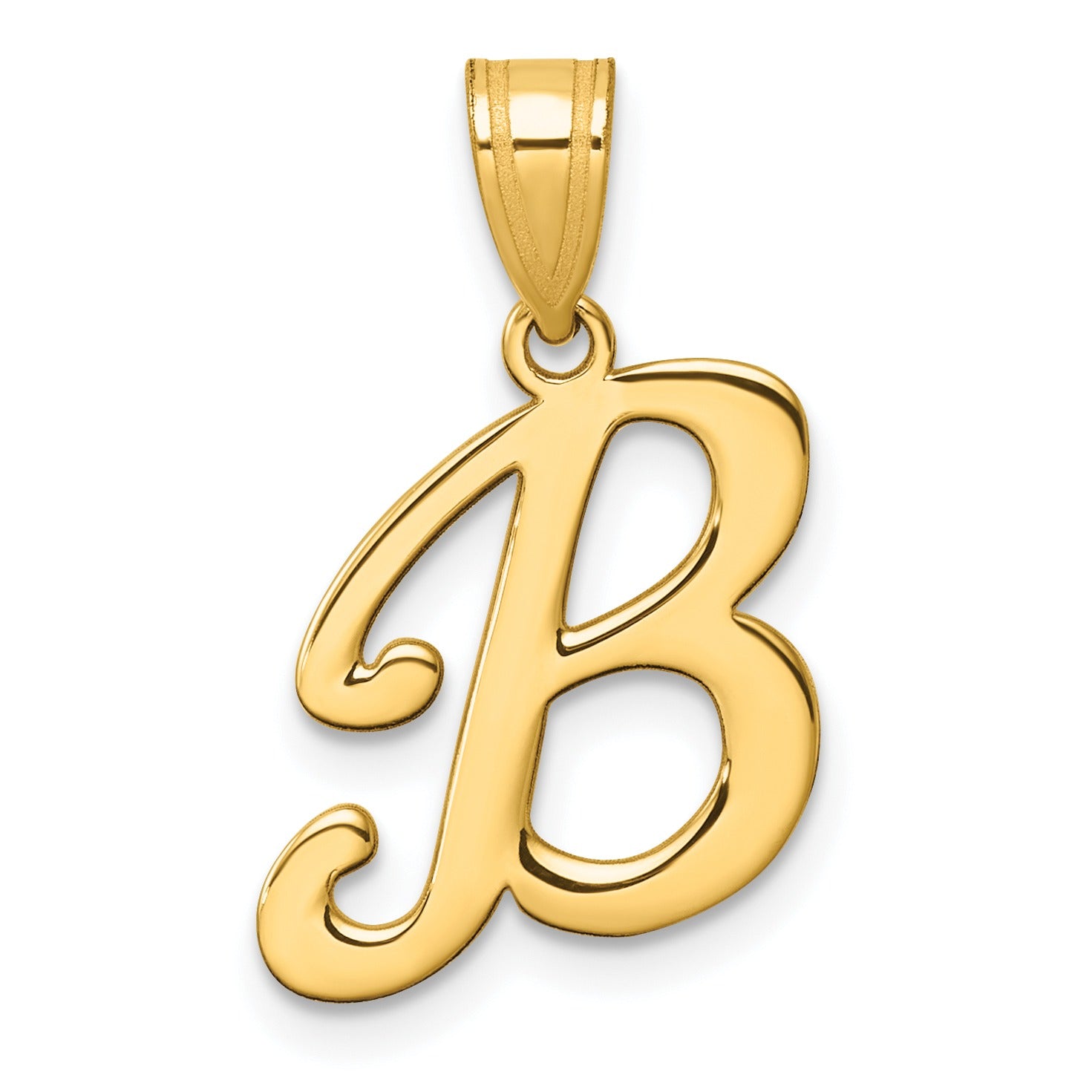 14k Gold Script Initial Charm Pendant