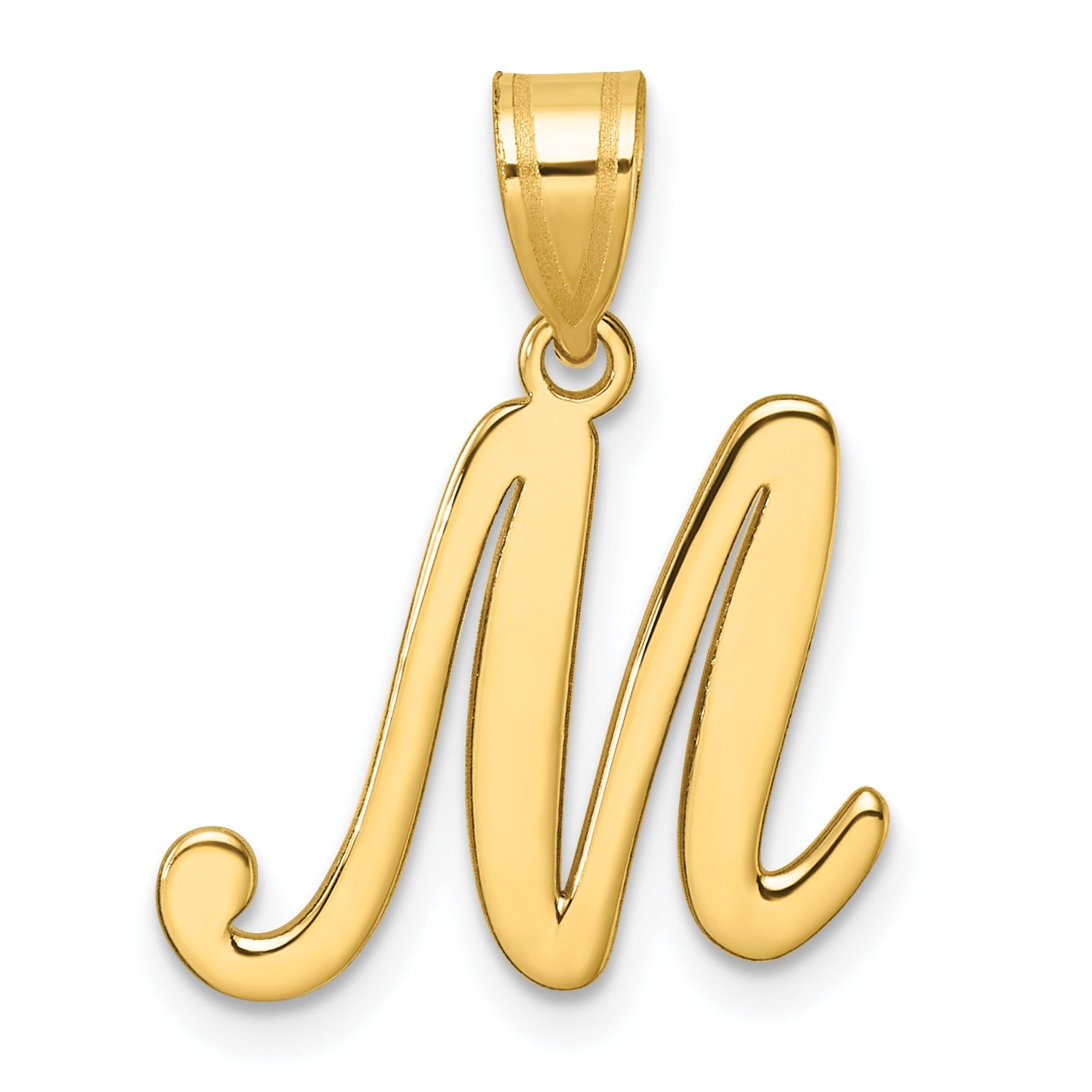 14k Gold Script Initial Charm Pendant
